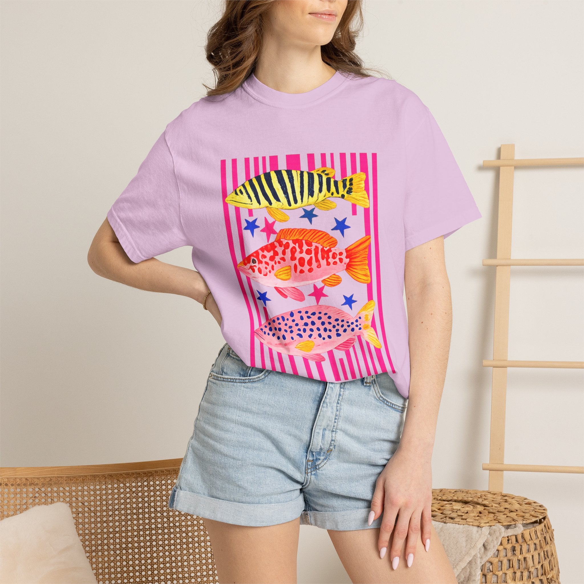 Fish Stripe Graphic T-Shirt