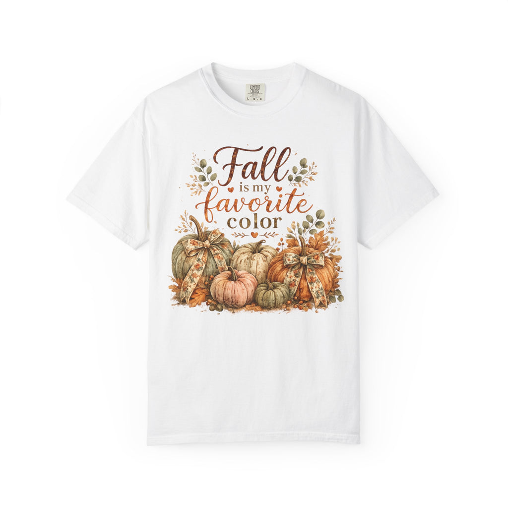 Fall Is My Favorite Color T-Shirt — Pumpkin & Autumn Leaves Tee