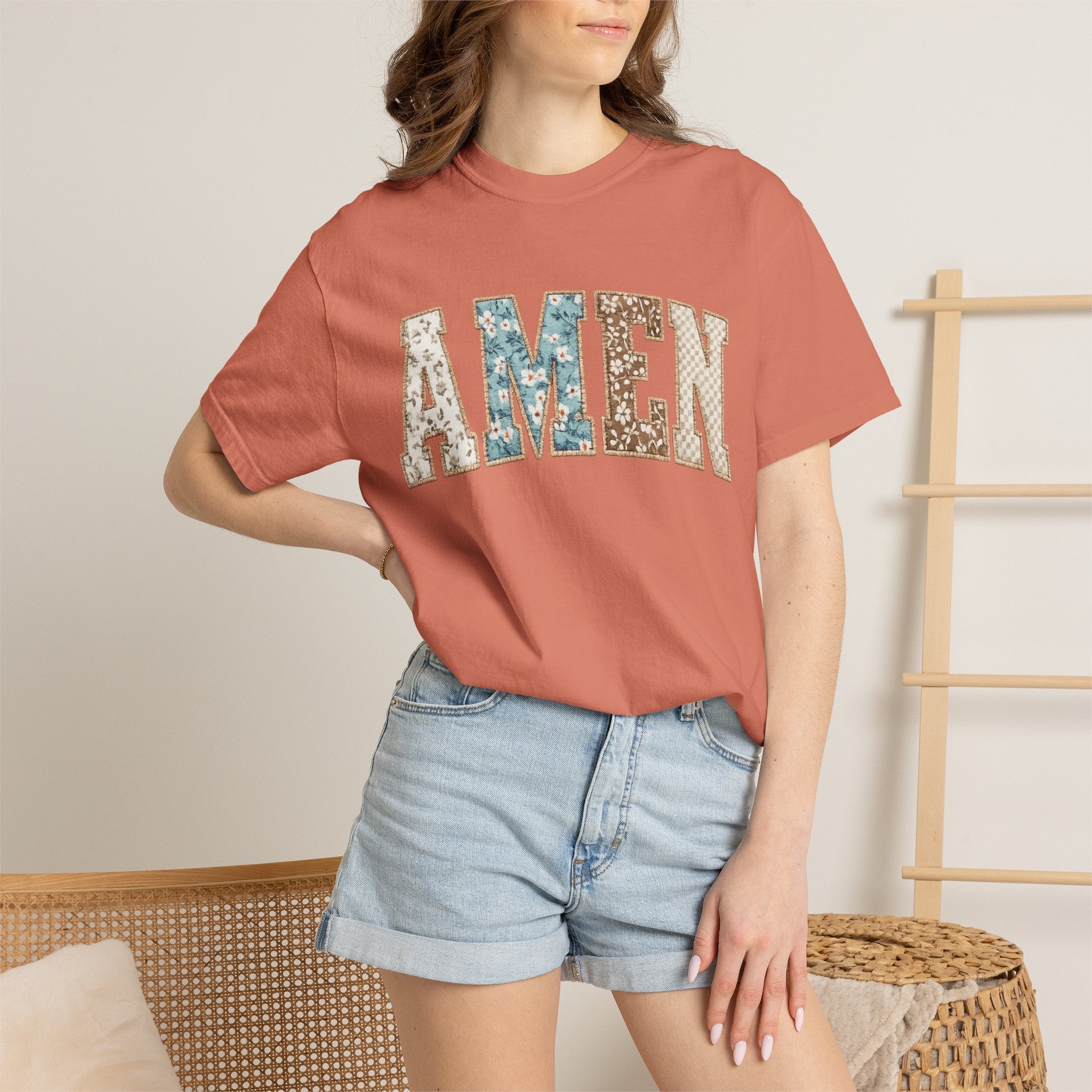 Amen Floral Patch T-Shirt