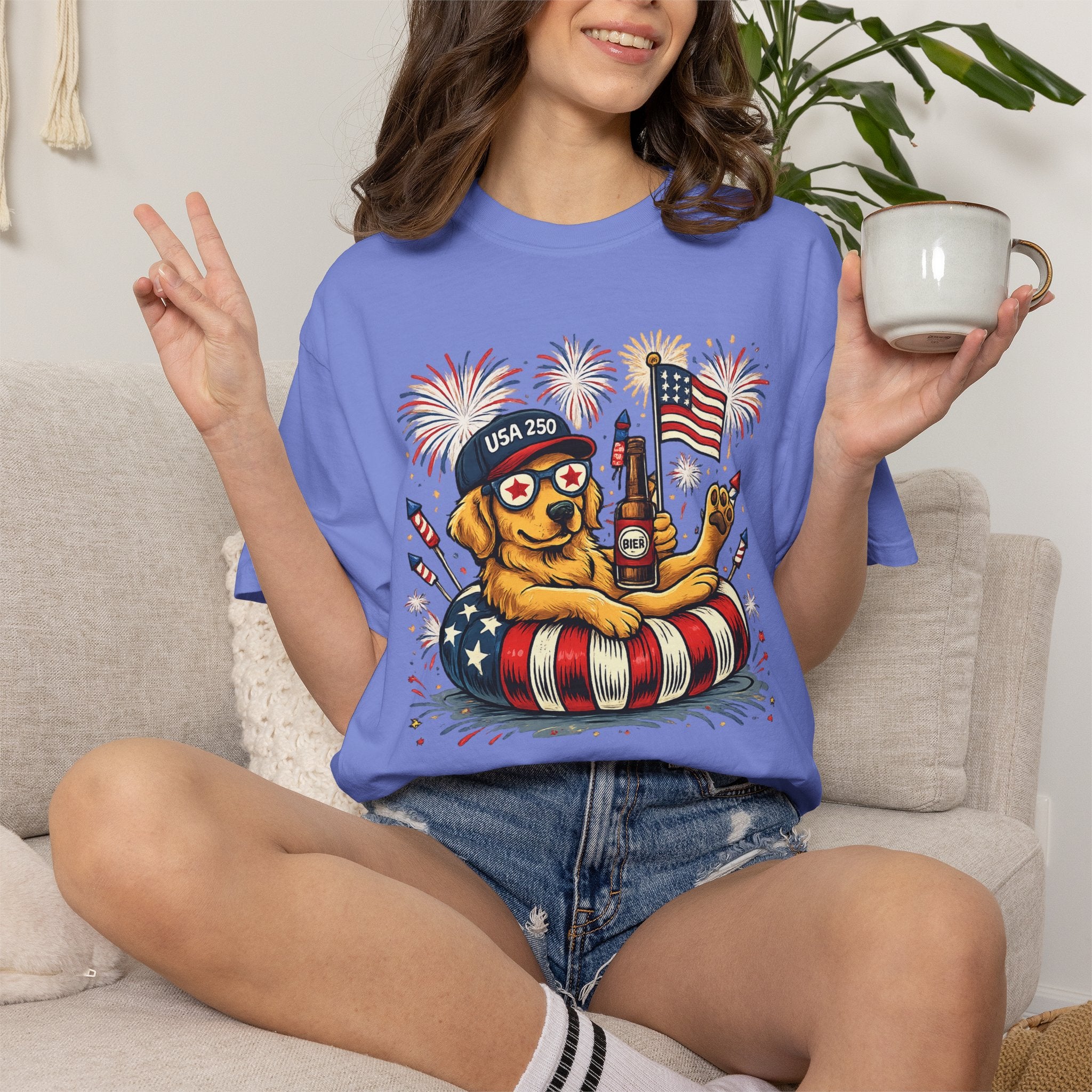 Patriotic Summer Dog T-Shirt