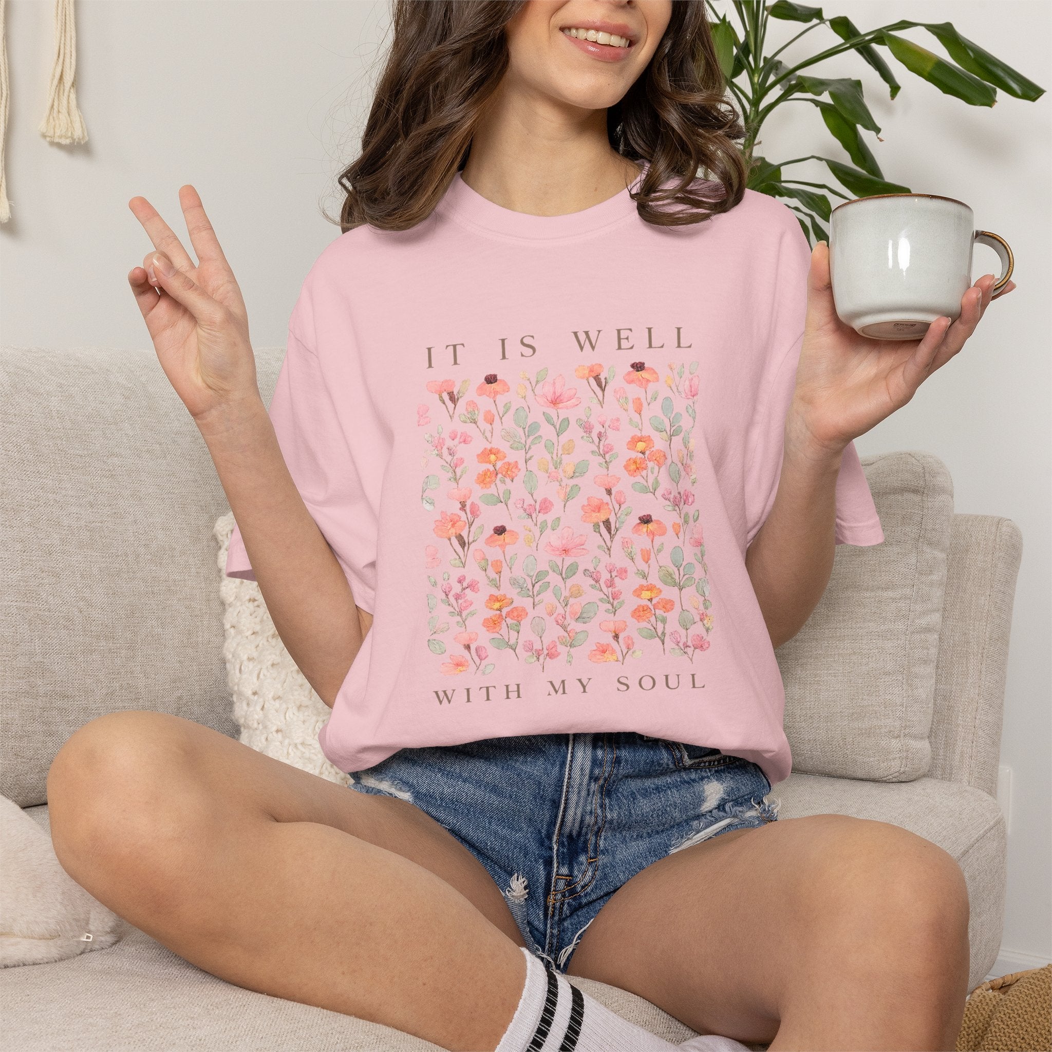 It Is Well With My Soul Floral T-Shirt