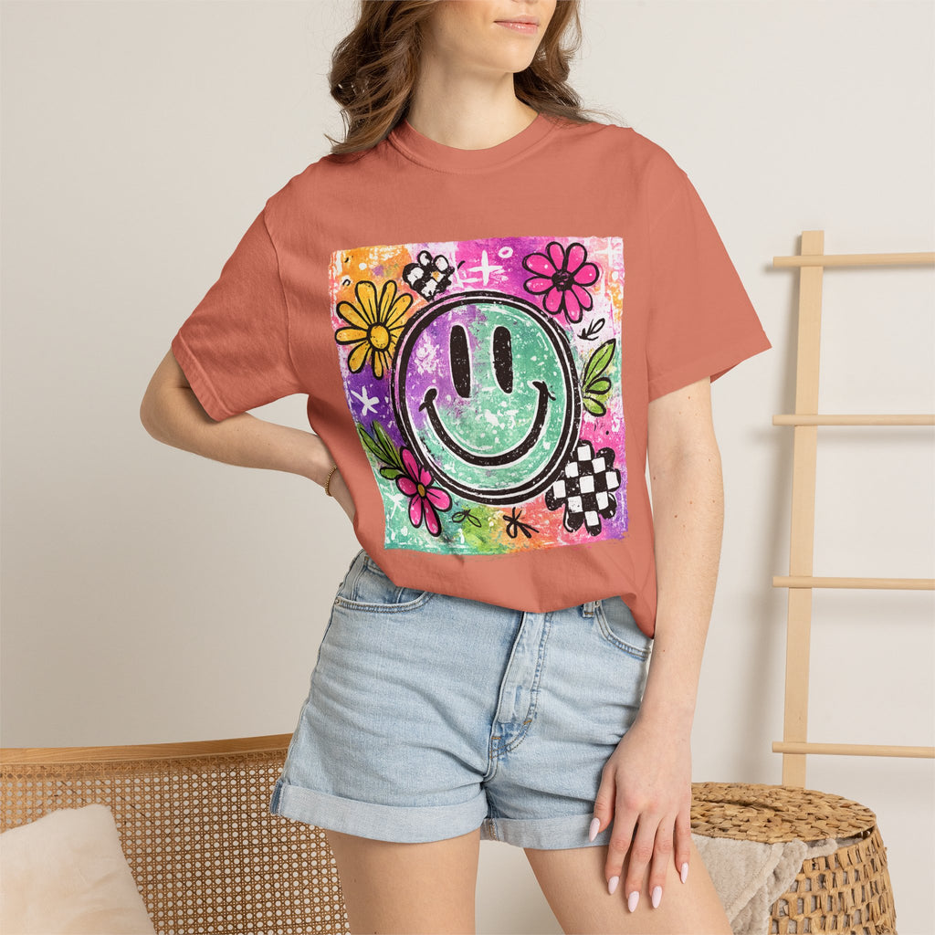 Smiley Flower Graphic T-Shirt