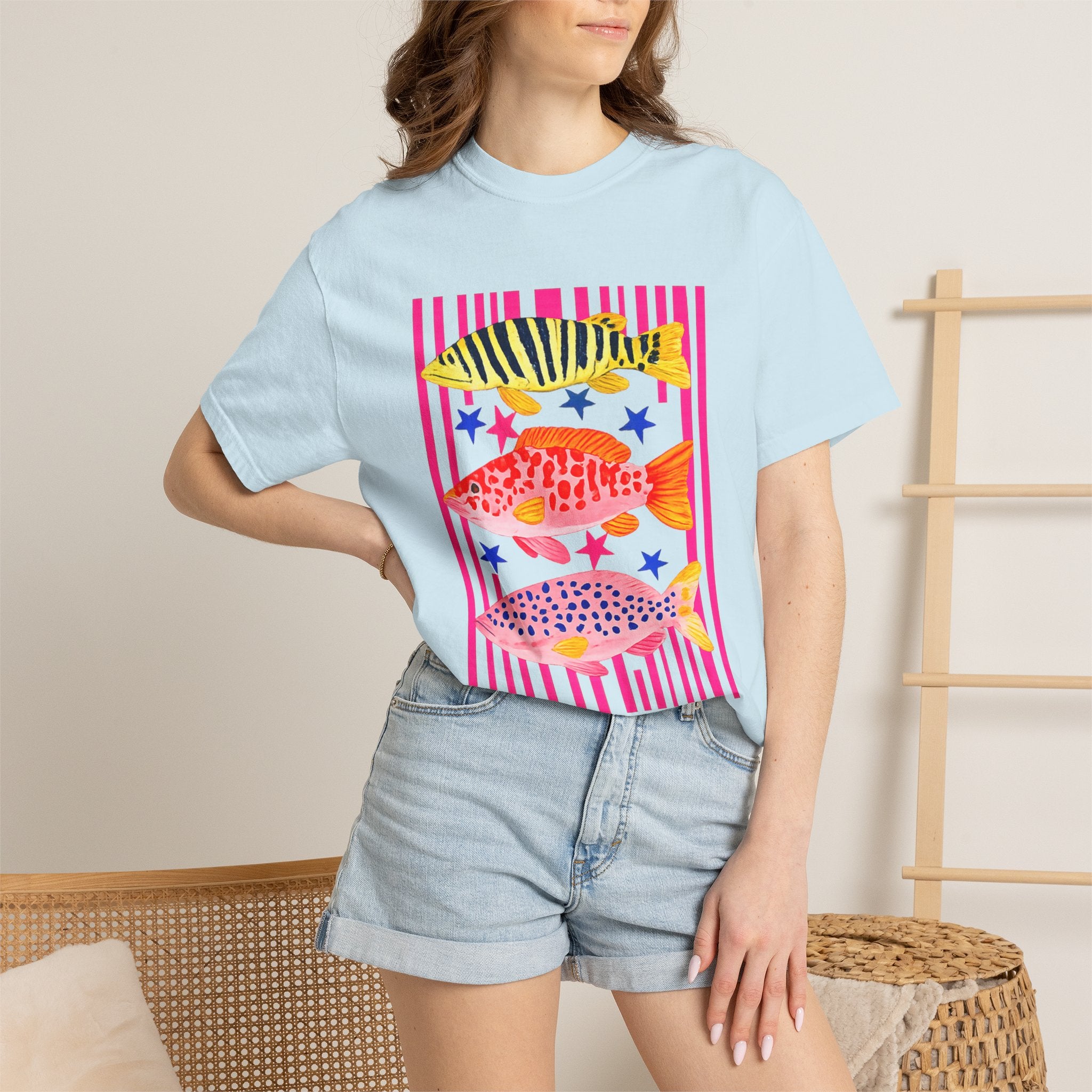 Fish Stripe Graphic T-Shirt