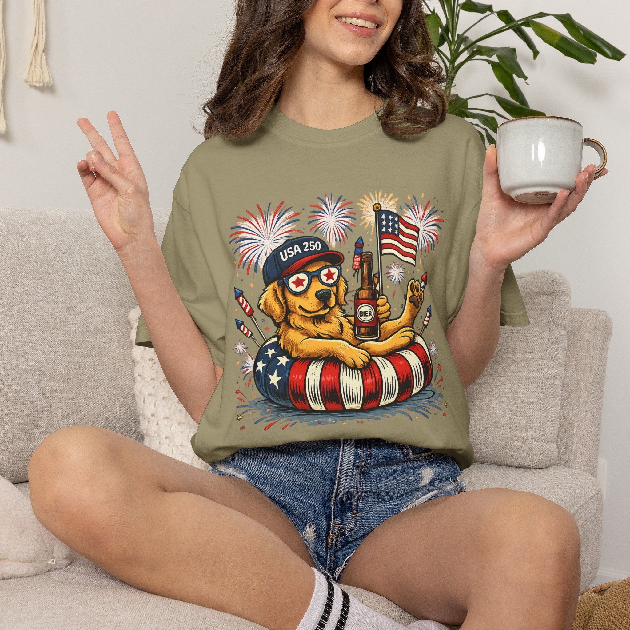 Patriotic Summer Dog T-Shirt