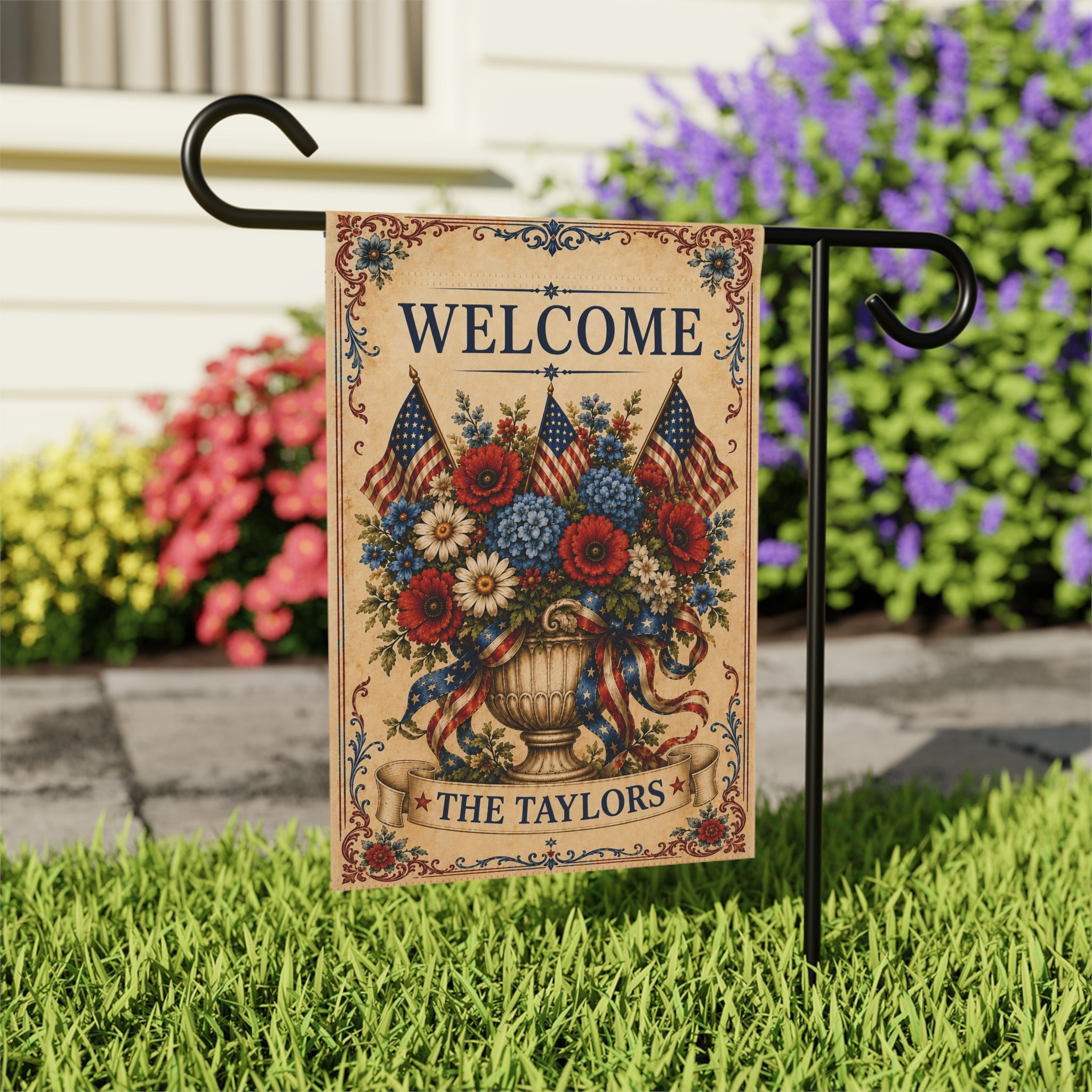 Vintage Welcome Garden Flag