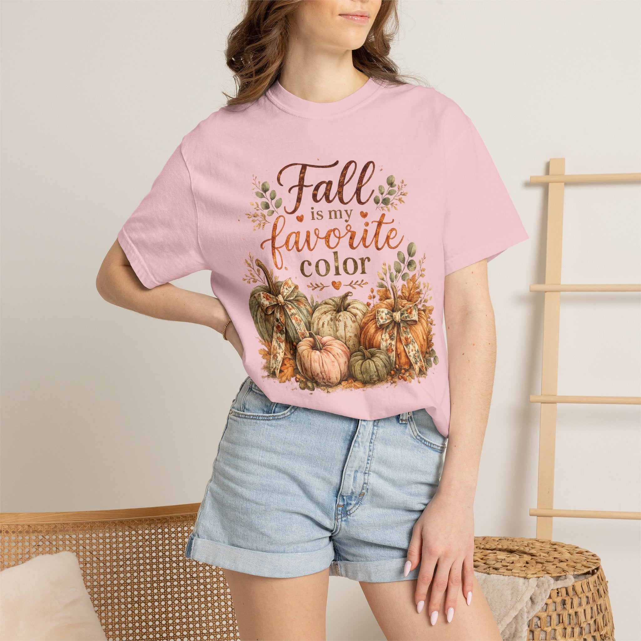 Fall Is My Favorite Color T-Shirt — Pumpkin & Autumn Leaves Tee