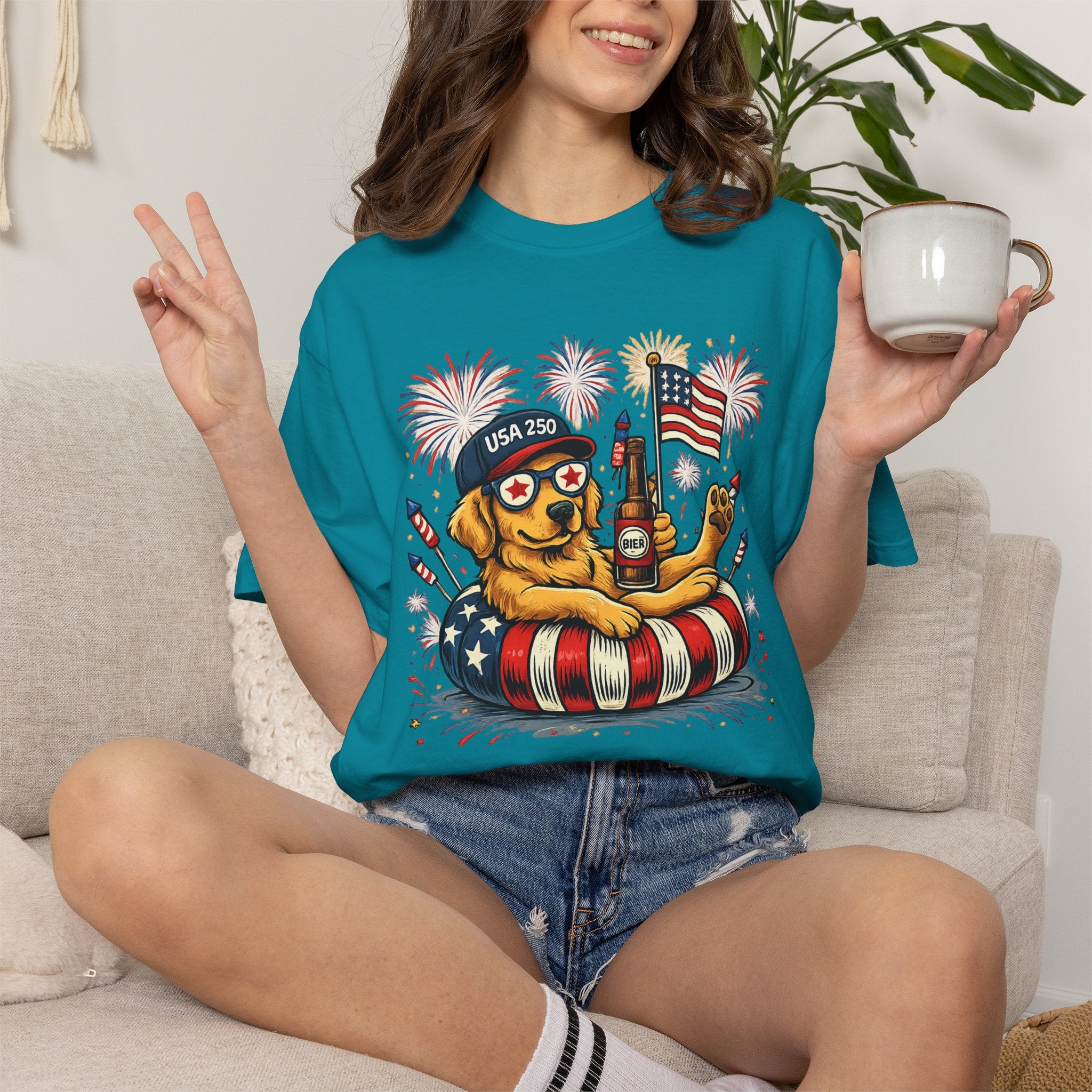 Patriotic Summer Dog T-Shirt