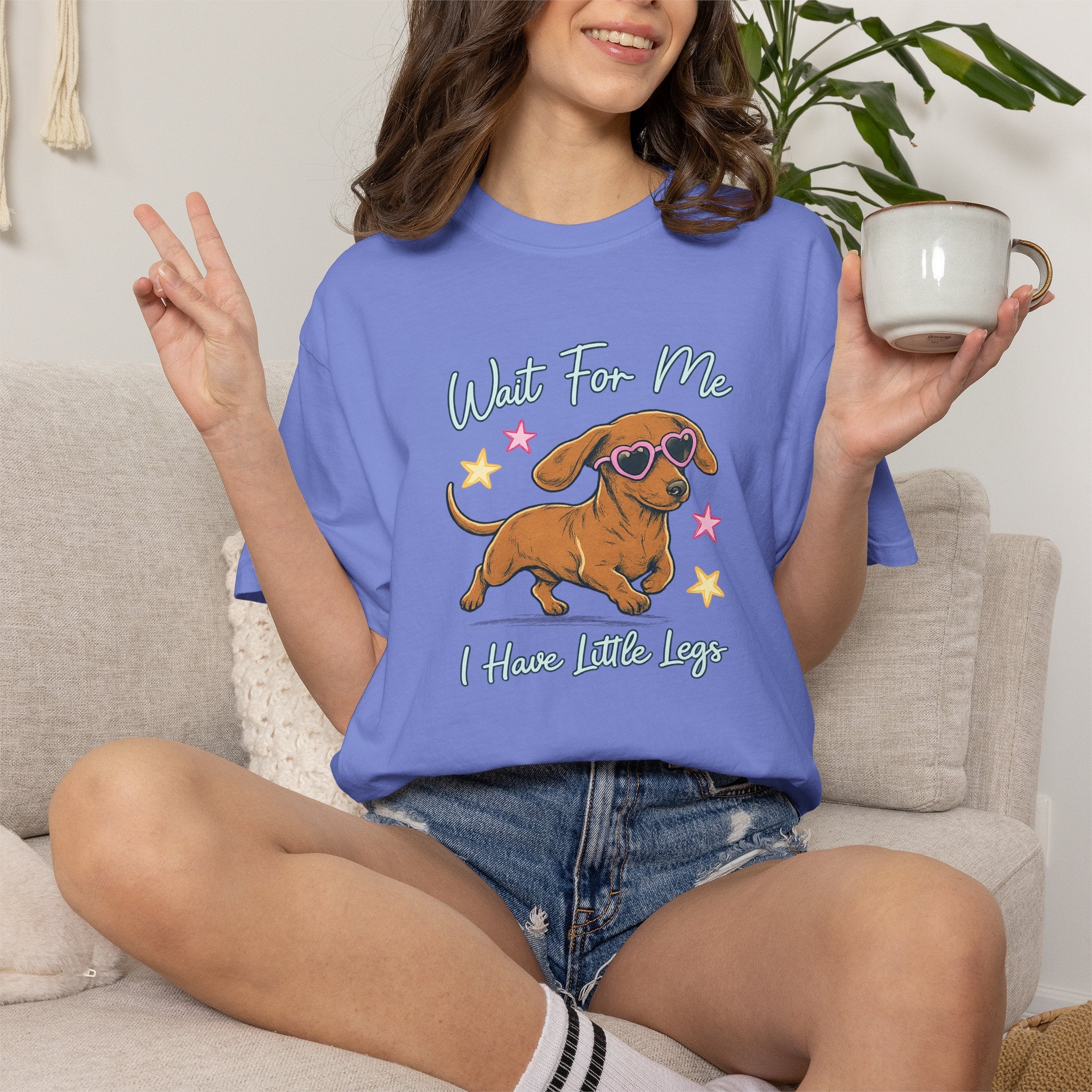 Dachshund Sunglasses T-Shirt— "Wait For Me I Have Little Legs"