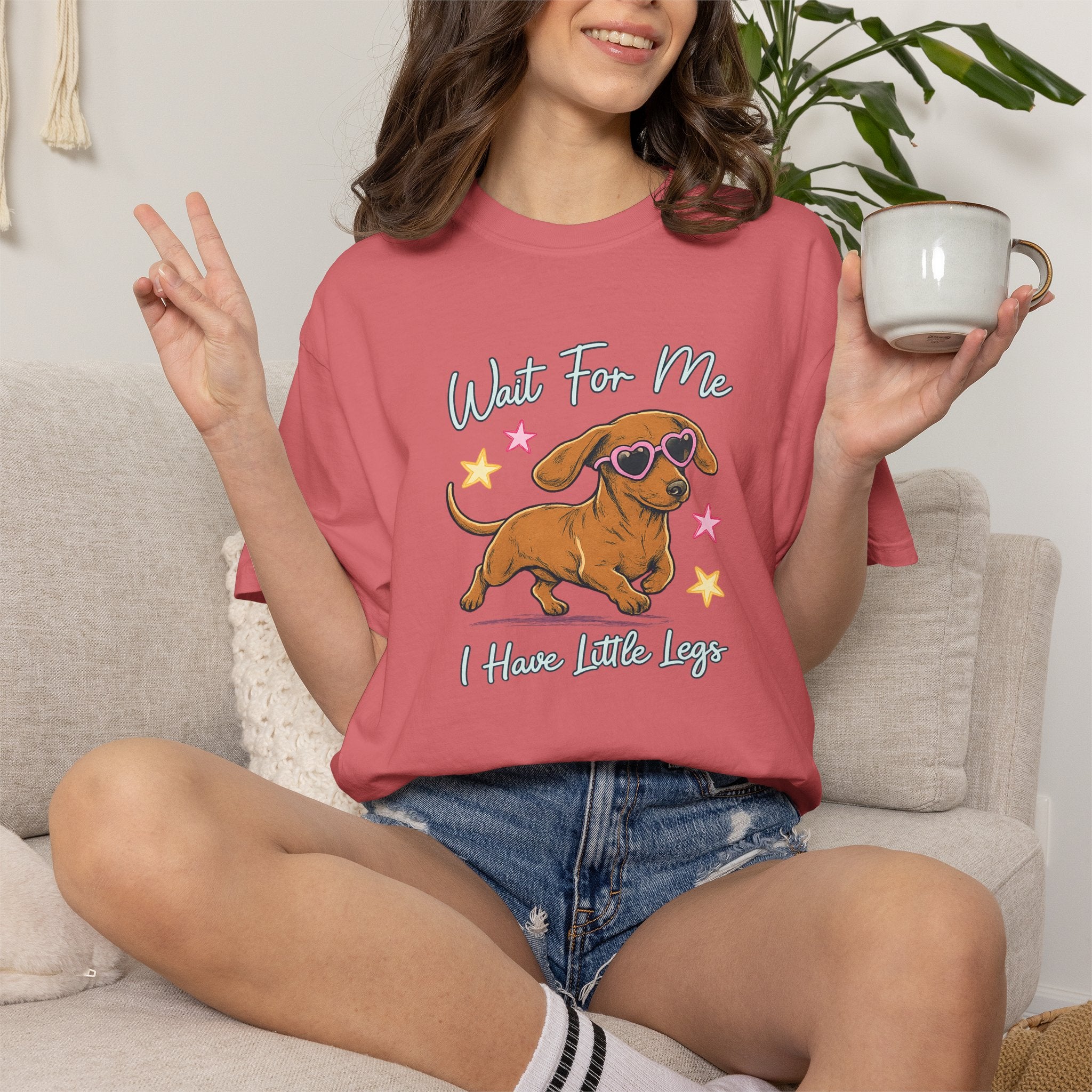 Dachshund Sunglasses T-Shirt— "Wait For Me I Have Little Legs"