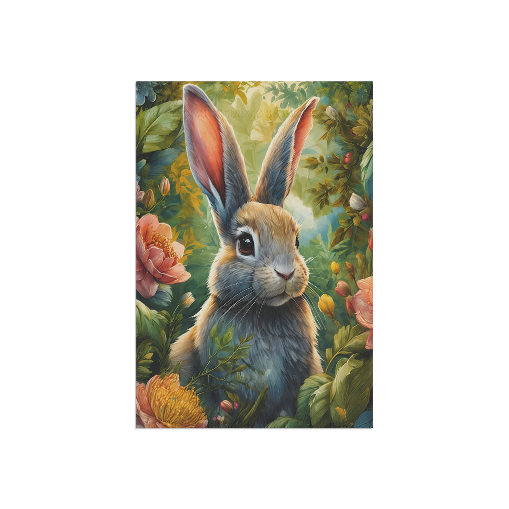 Whimsical Garden Bunny Flag