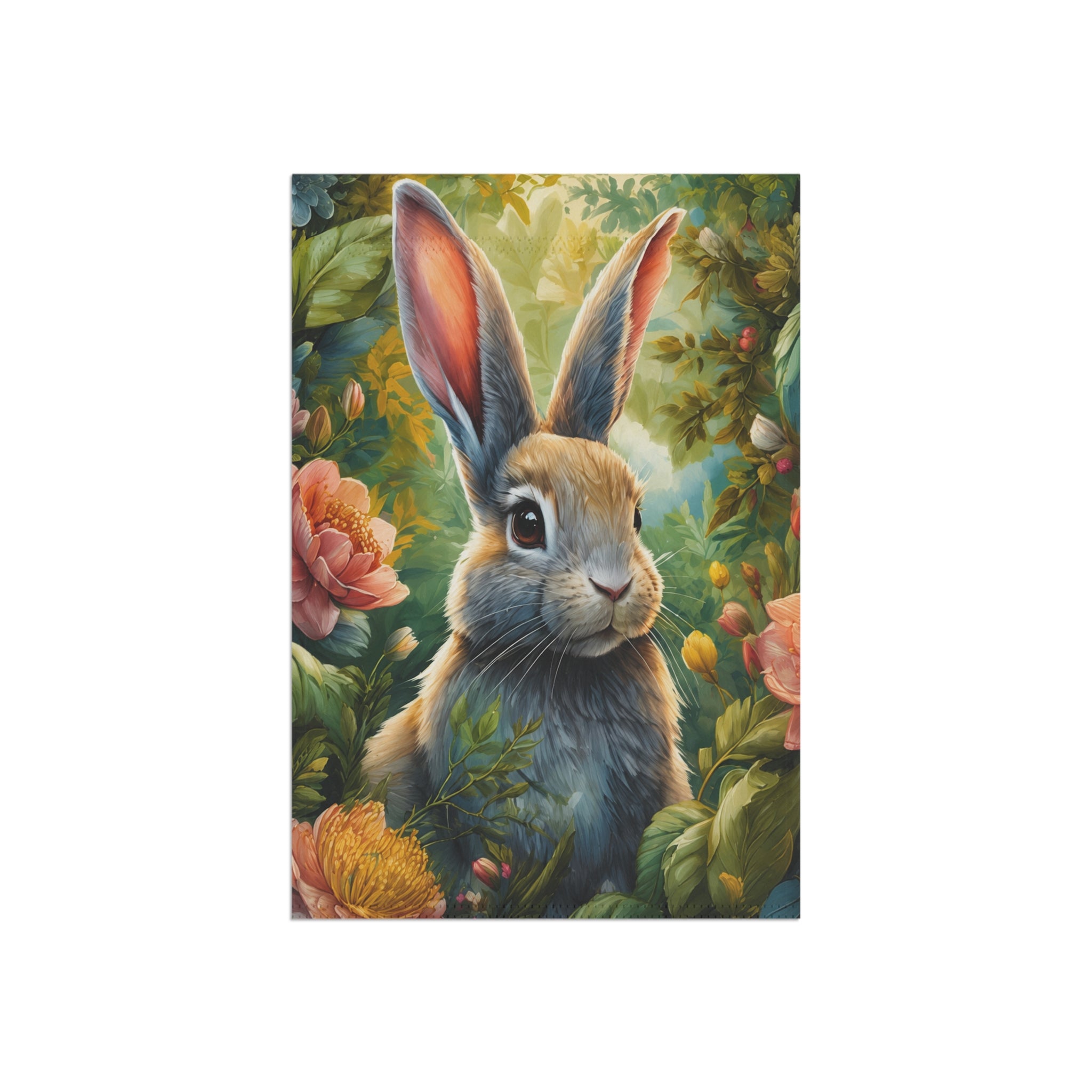 Whimsical Garden Bunny Flag