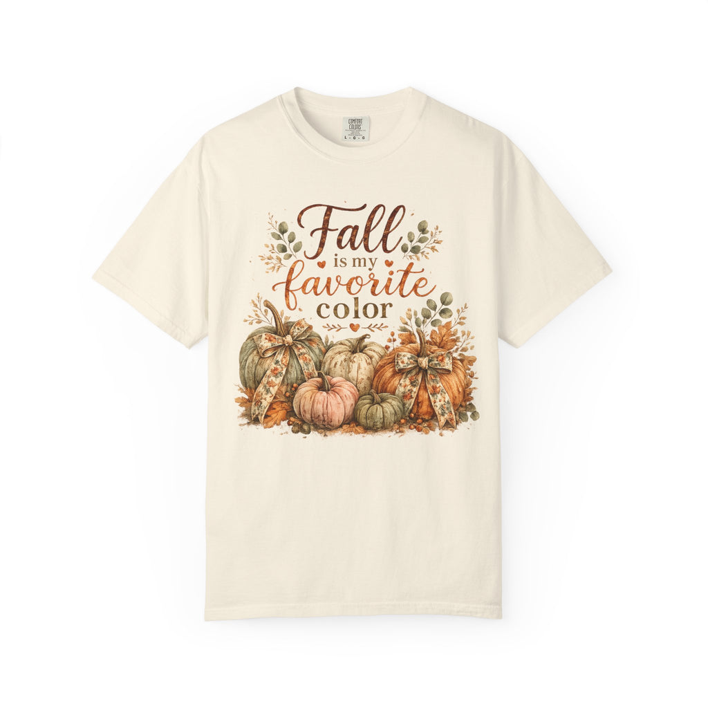Fall Is My Favorite Color T-Shirt — Pumpkin & Autumn Leaves Tee