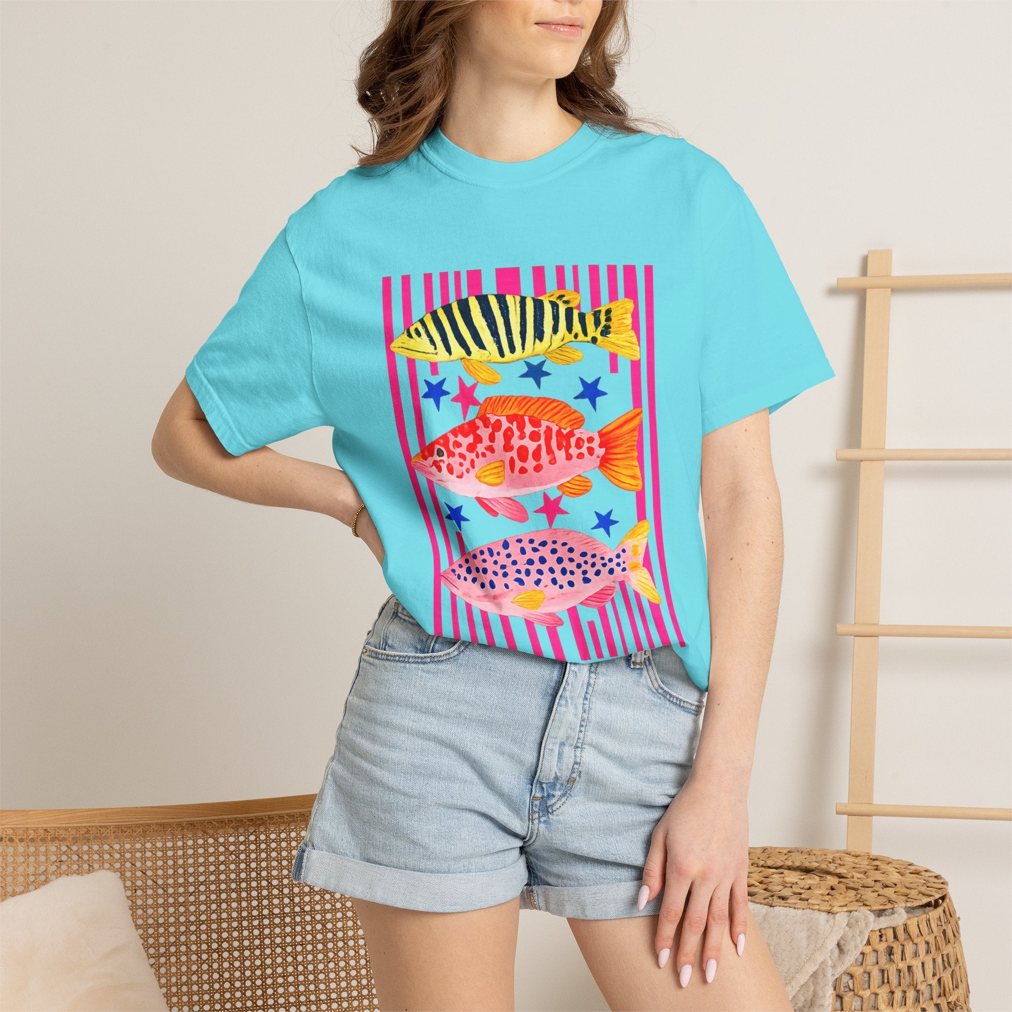 Fish Stripe Graphic T-Shirt