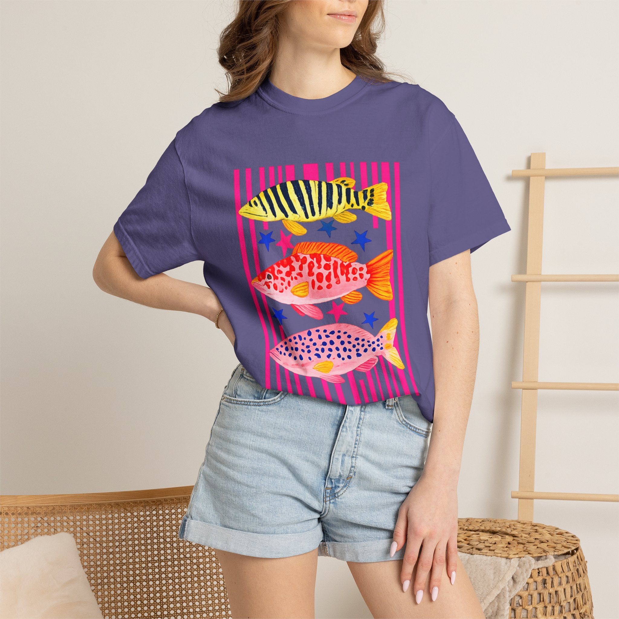 Fish Stripe Graphic T-Shirt