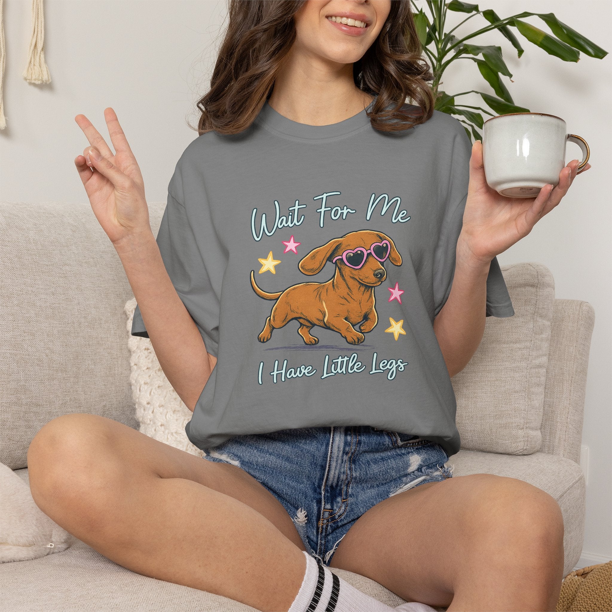Dachshund Sunglasses T-Shirt— "Wait For Me I Have Little Legs"