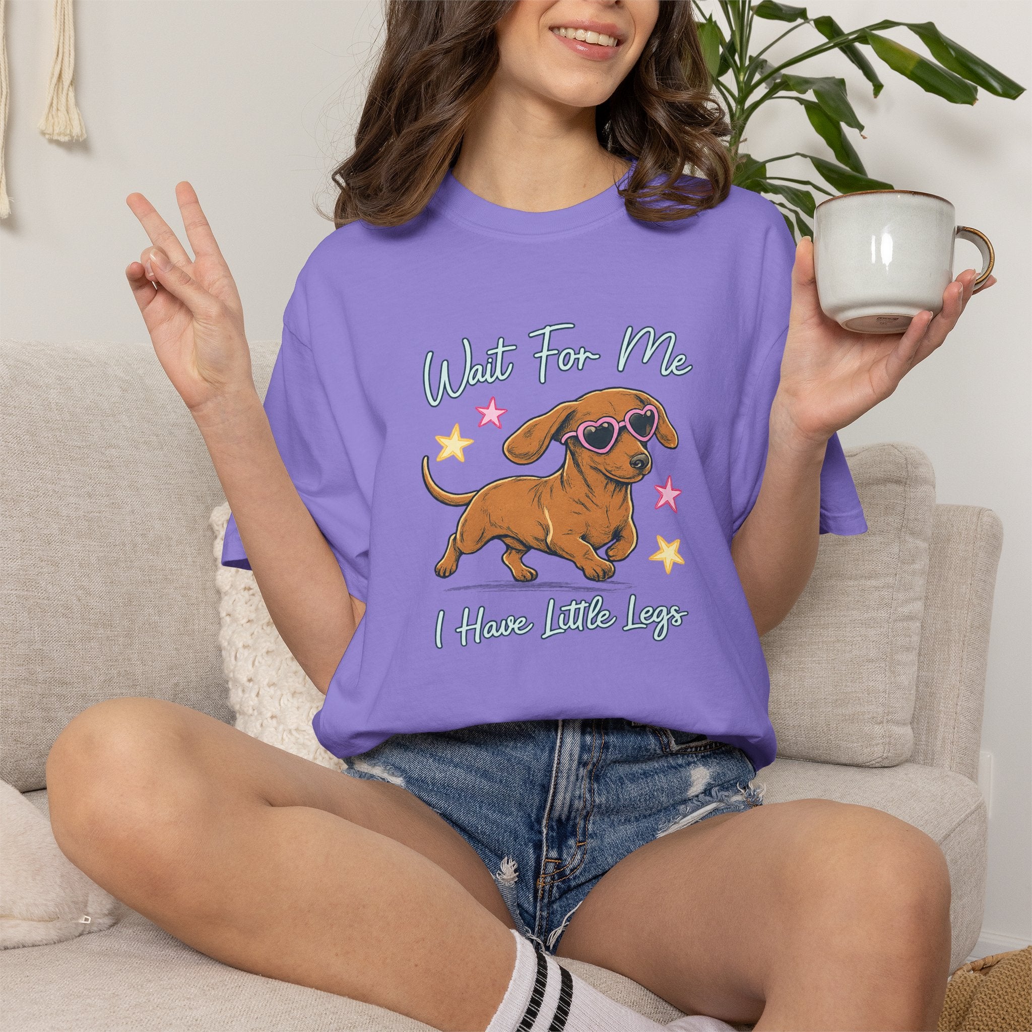 Dachshund Sunglasses T-Shirt— "Wait For Me I Have Little Legs"