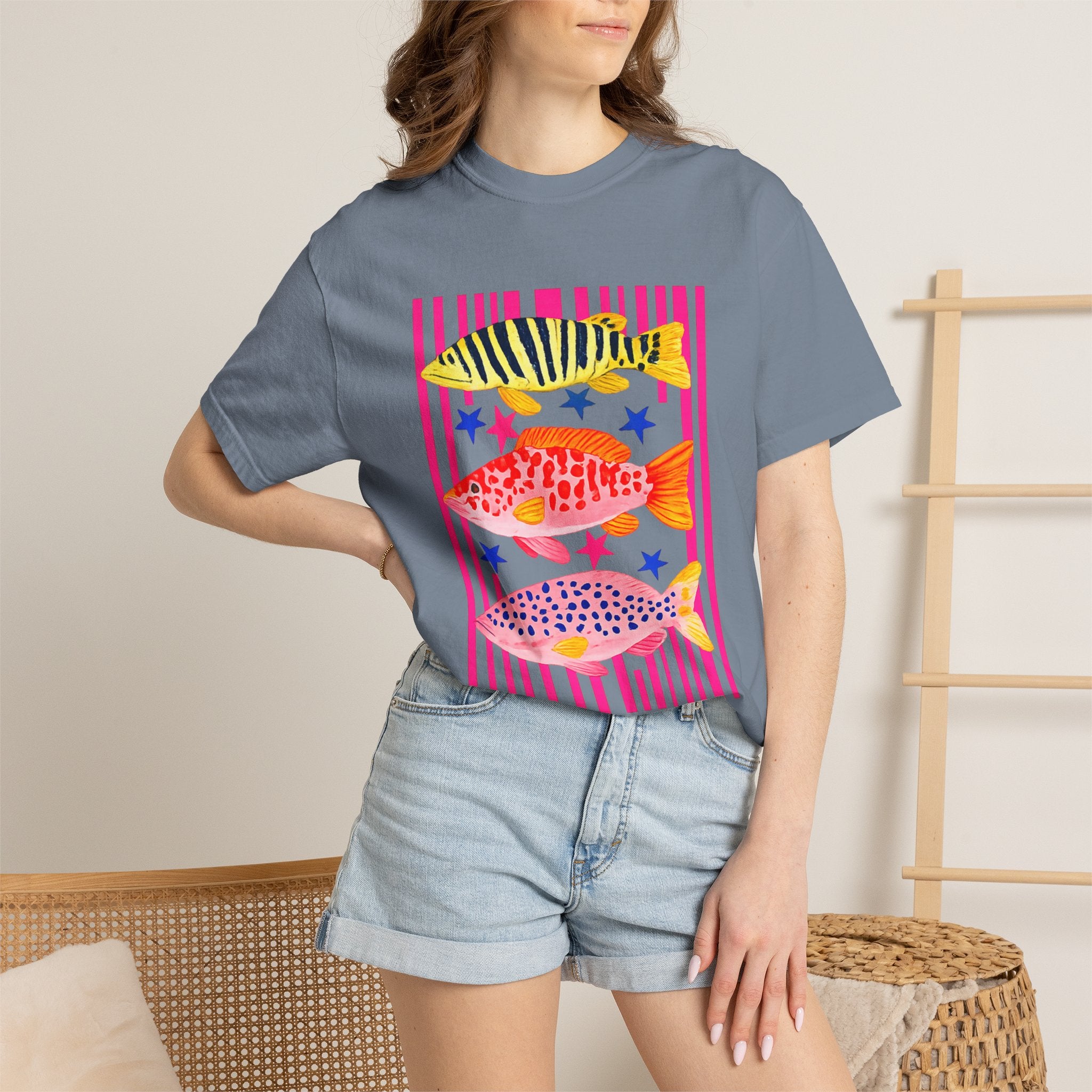 Fish Stripe Graphic T-Shirt