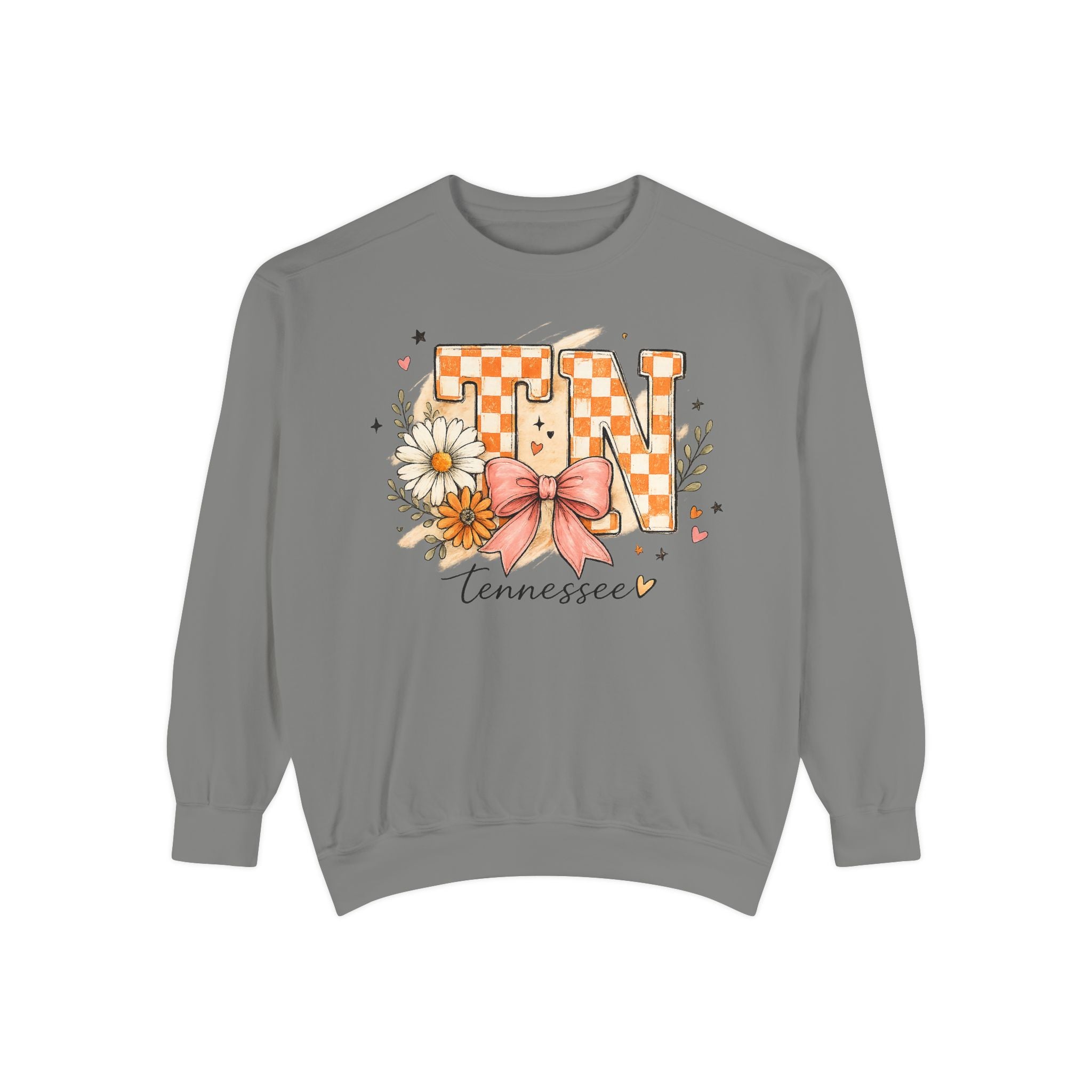 Tennessee Floral TN Sweatshirt — Checkerboard Bow State Pride Pullover