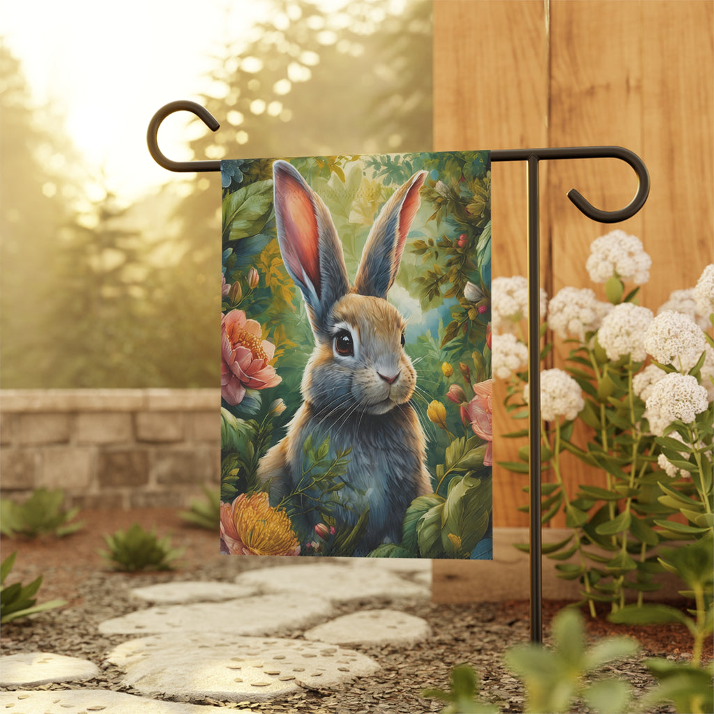 Whimsical Garden Bunny Flag