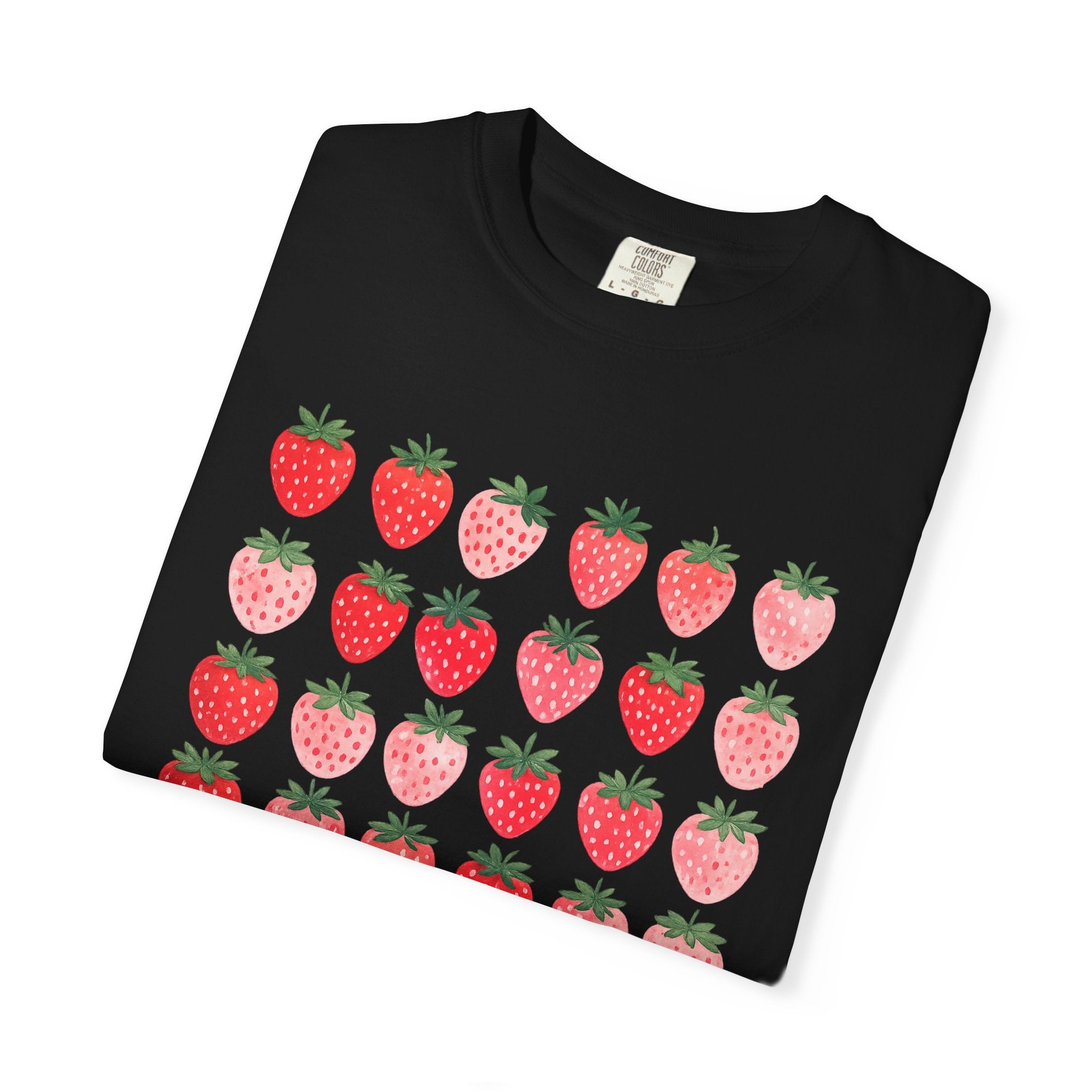 Strawberry Grid T-Shirt — Cute Retro Fruit Graphic Tee
