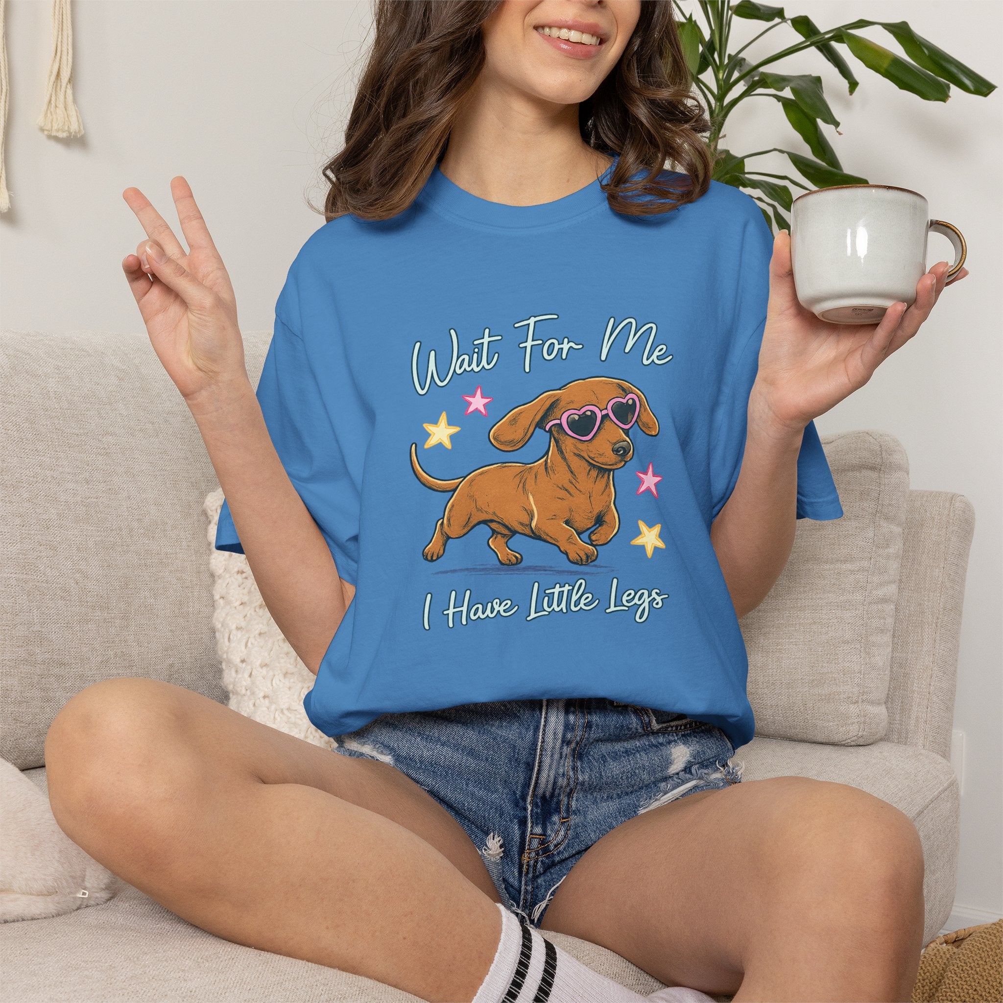 Dachshund Sunglasses T-Shirt— "Wait For Me I Have Little Legs"