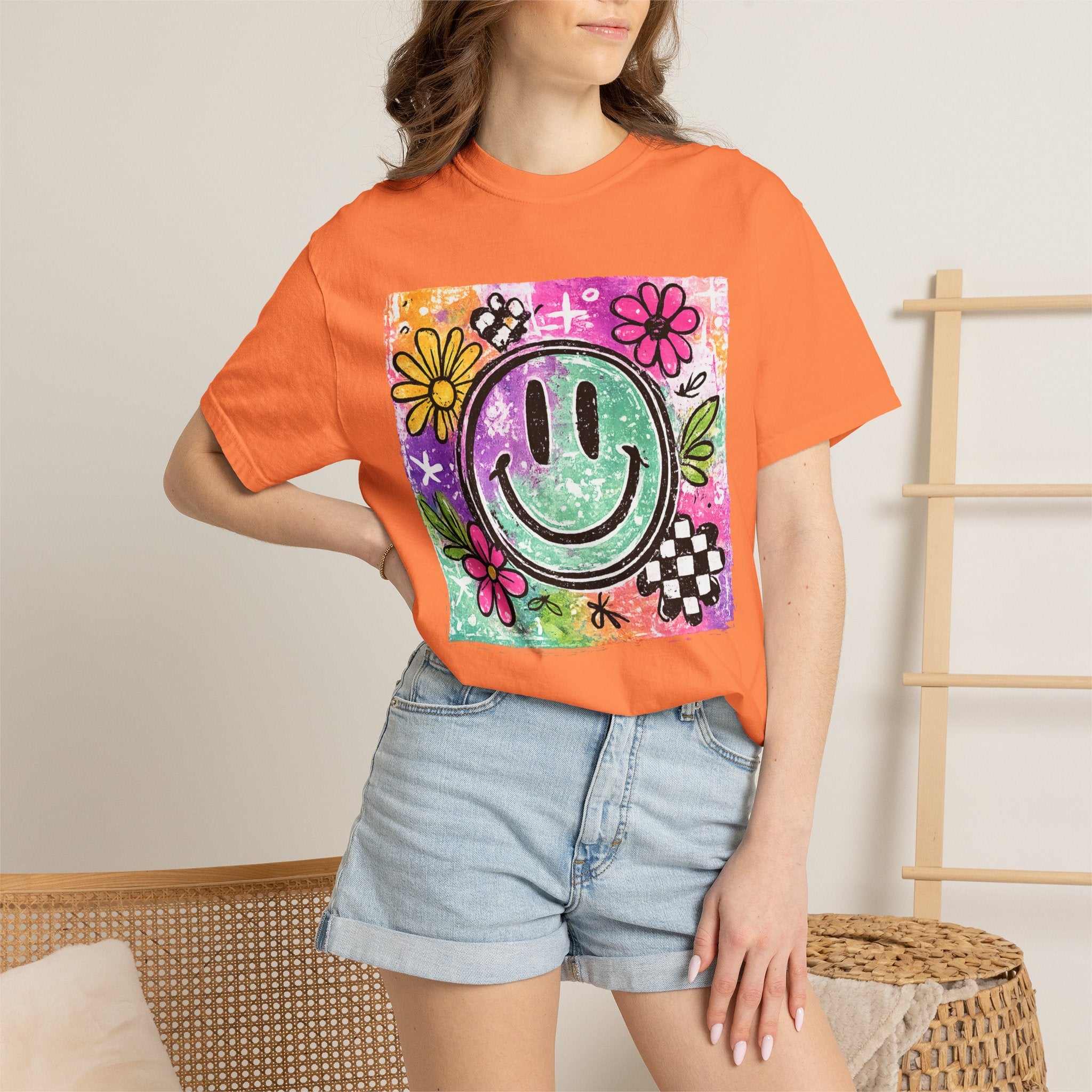 Smiley Flower Graphic T-Shirt