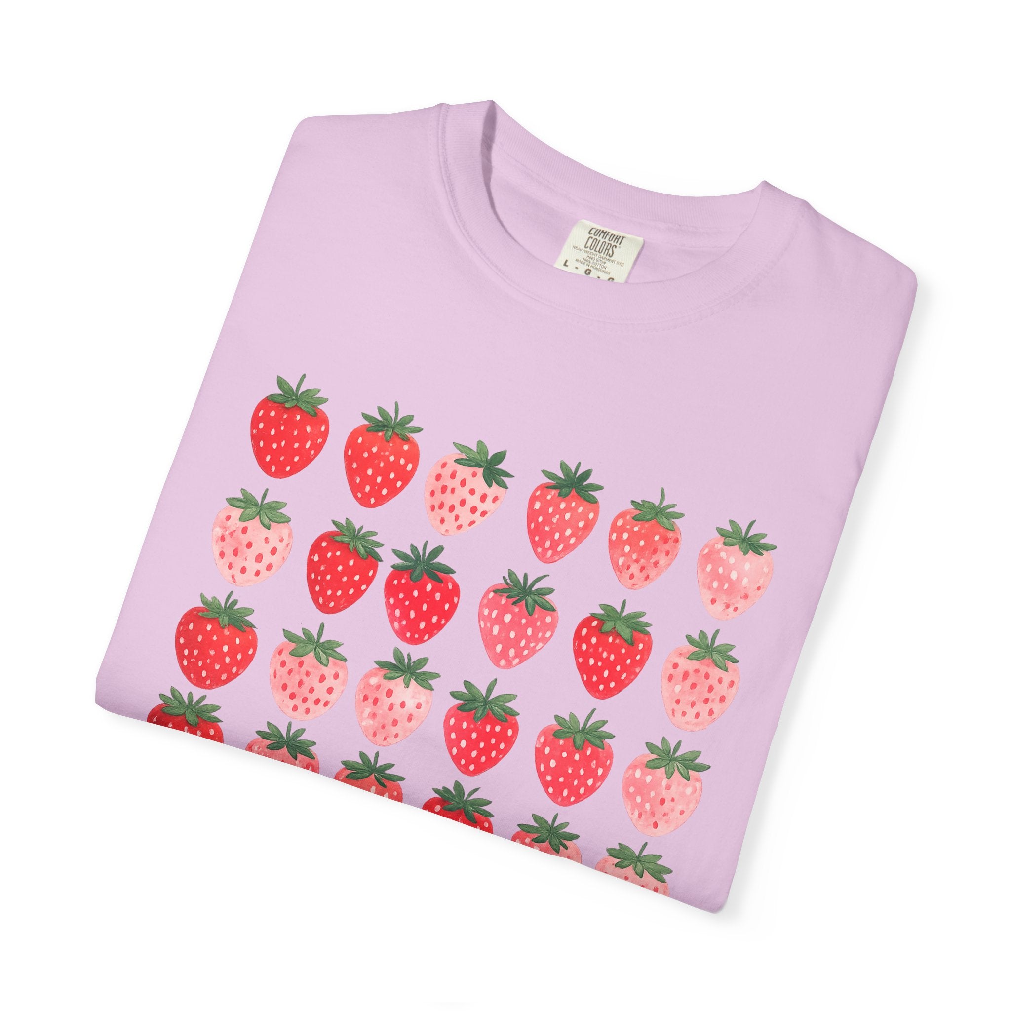 Strawberry Grid T-Shirt — Cute Retro Fruit Graphic Tee