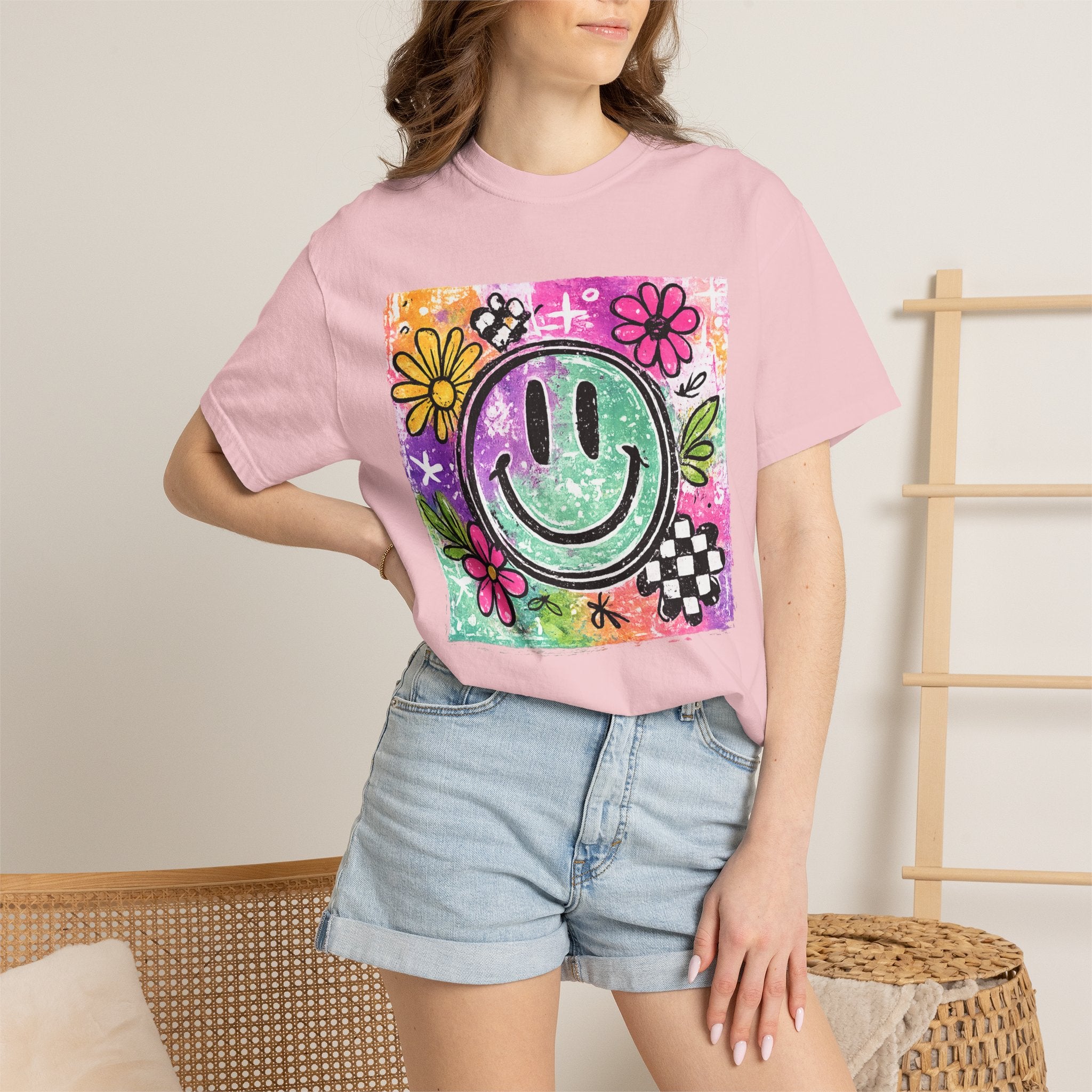 Smiley Flower Graphic T-Shirt