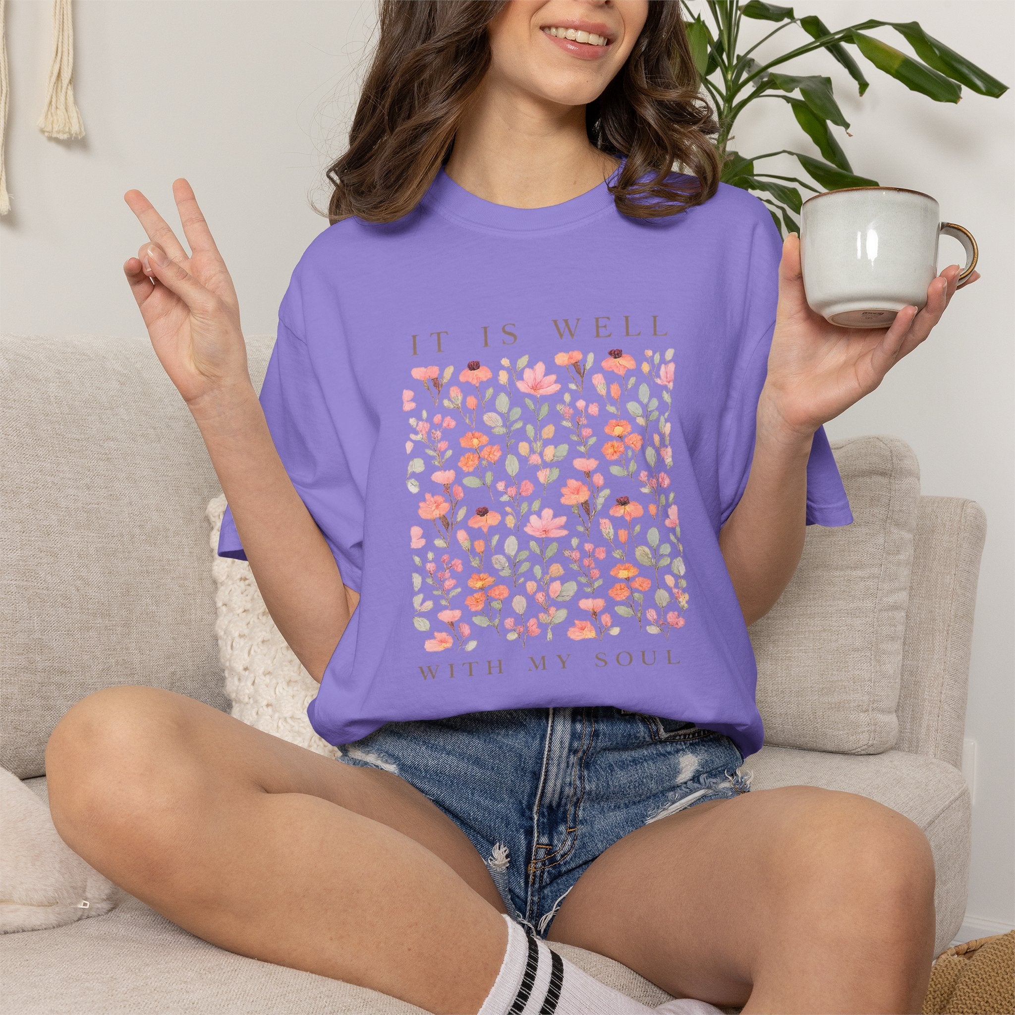 It Is Well With My Soul Floral T-Shirt