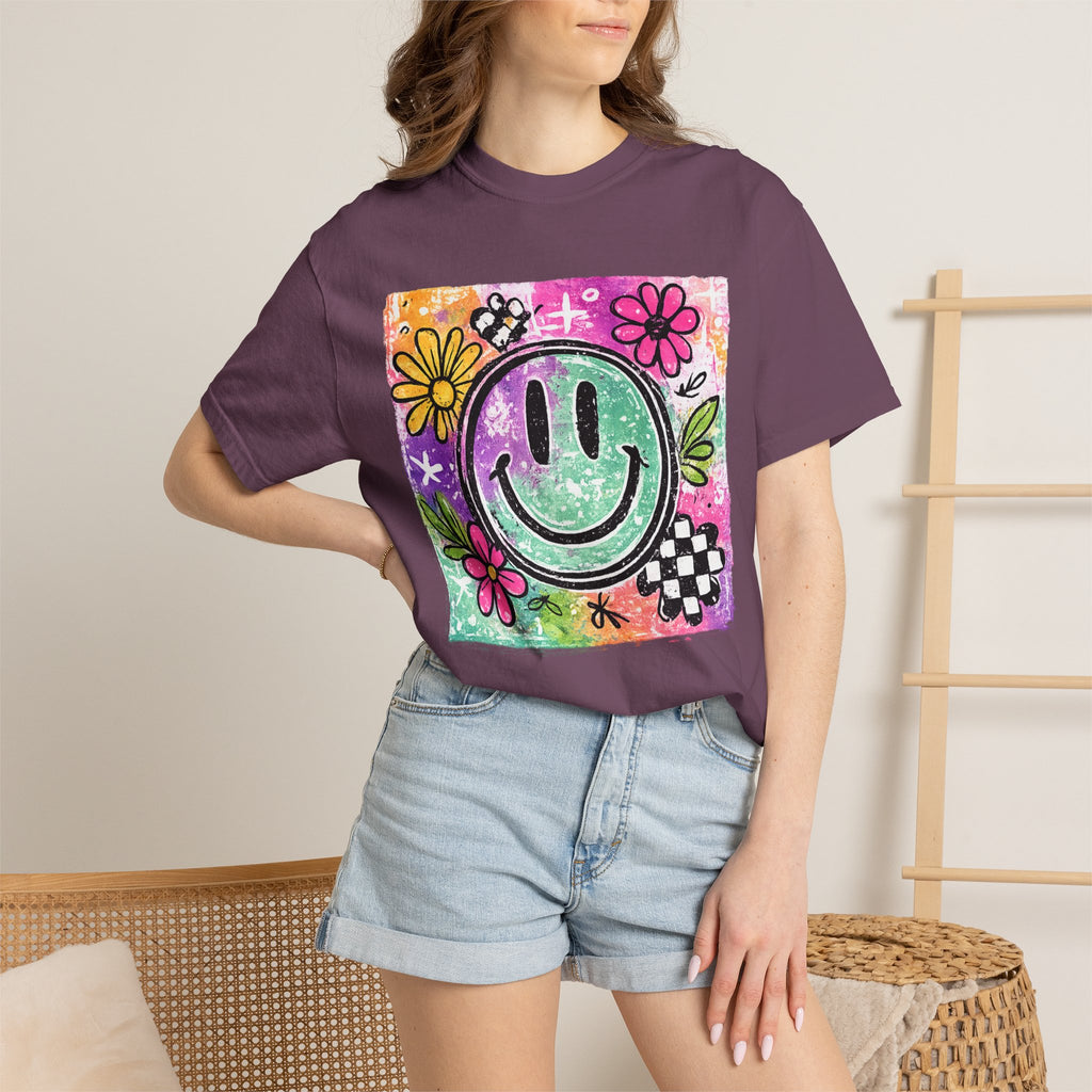 Smiley Flower Graphic T-Shirt