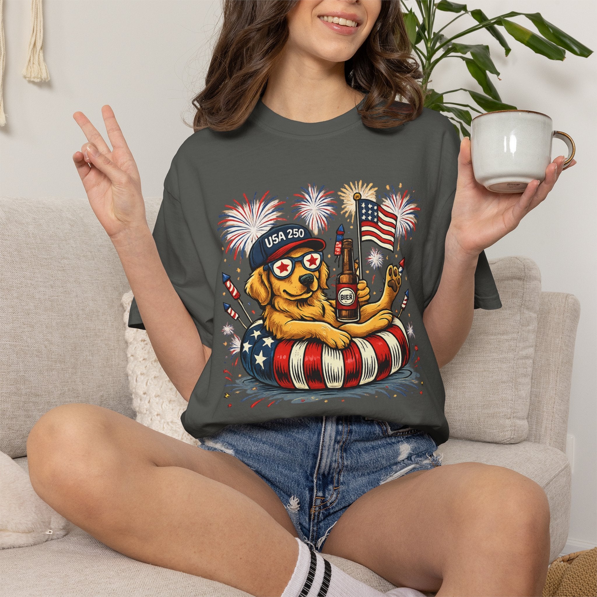 Patriotic Summer Dog T-Shirt