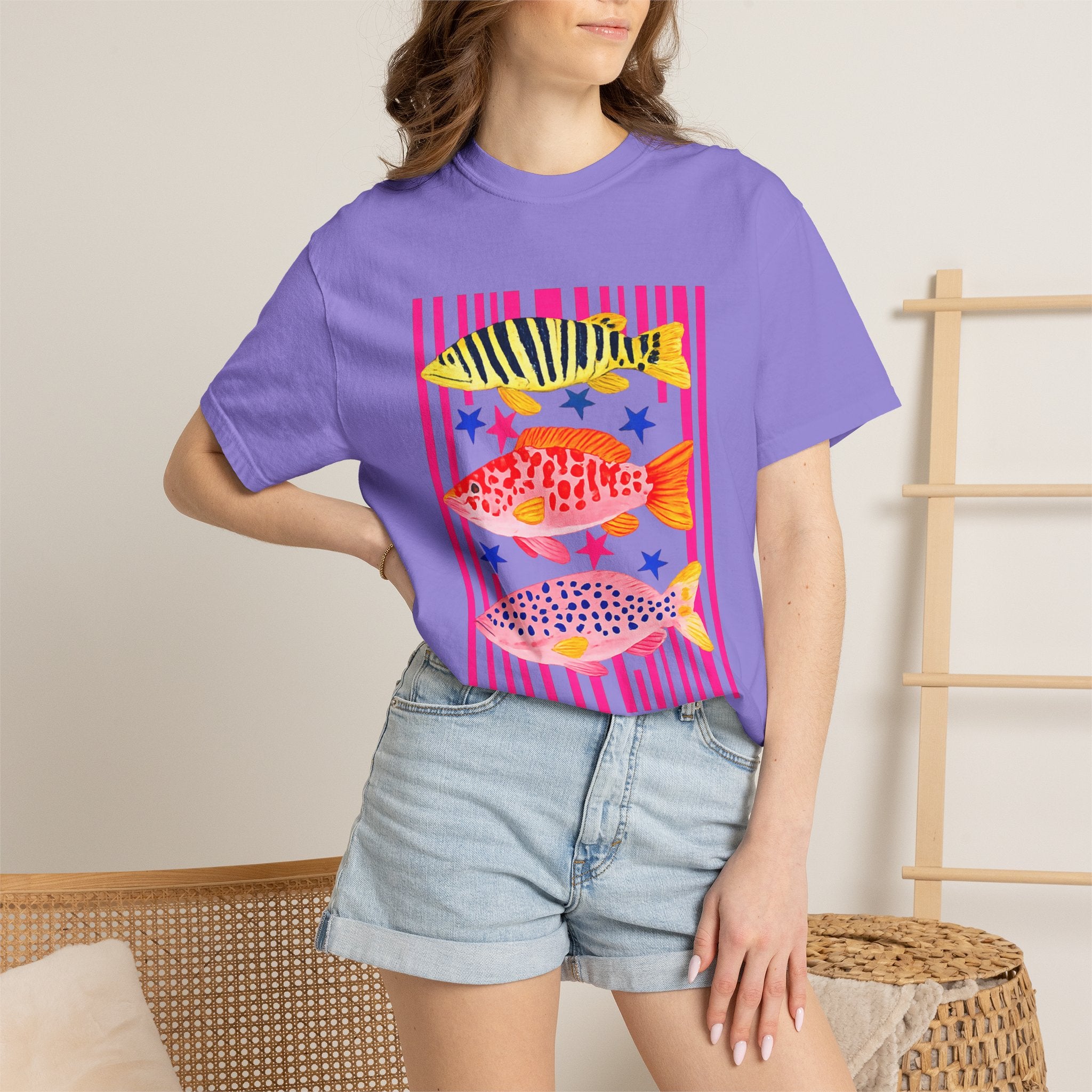 Fish Stripe Graphic T-Shirt