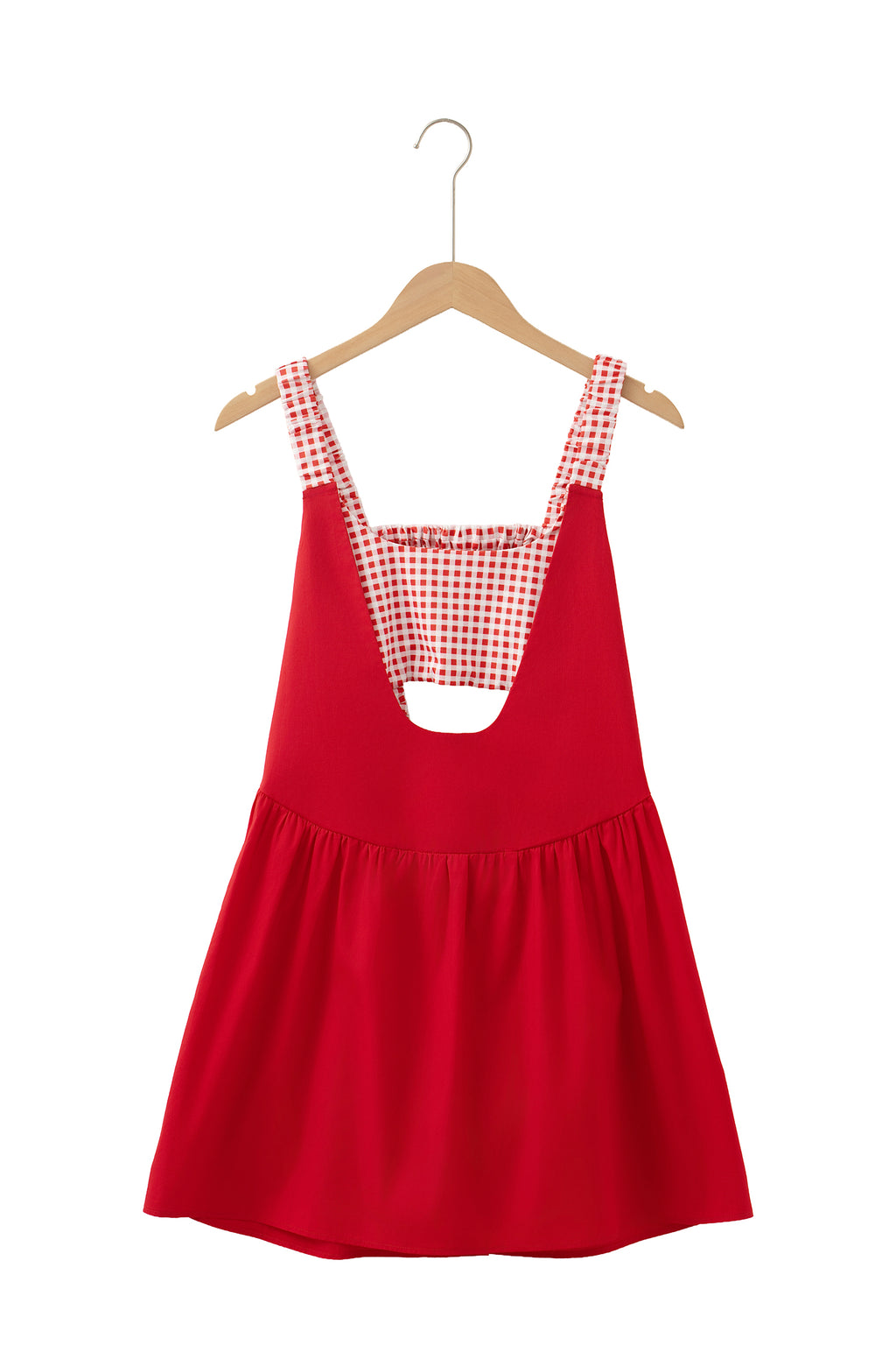 Gingham Contrast Patchwork Loose Mini Dress