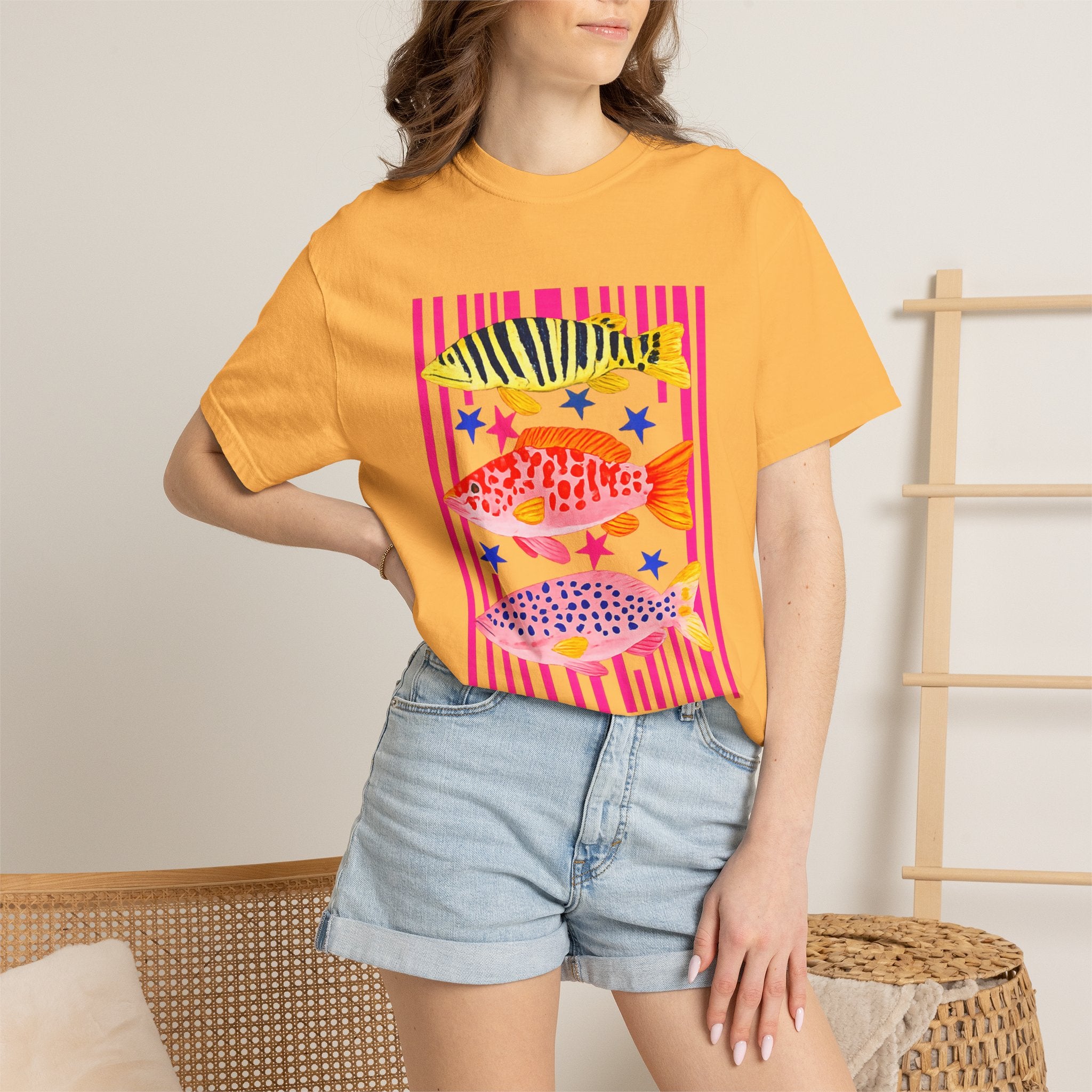 Fish Stripe Graphic T-Shirt
