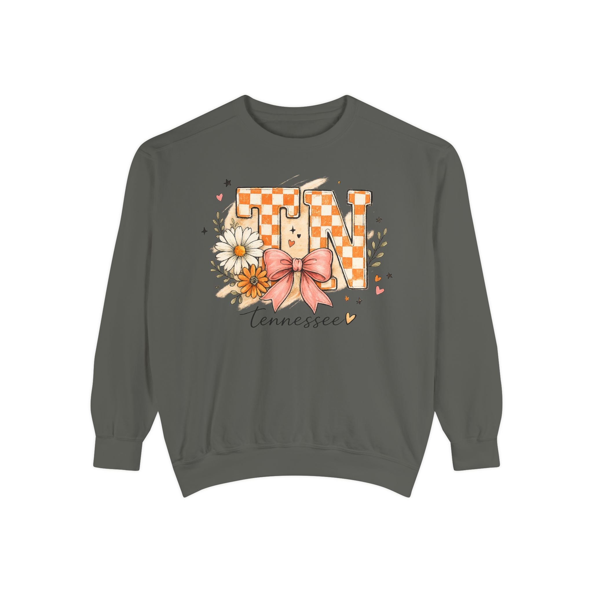 Tennessee Floral TN Sweatshirt — Checkerboard Bow State Pride Pullover