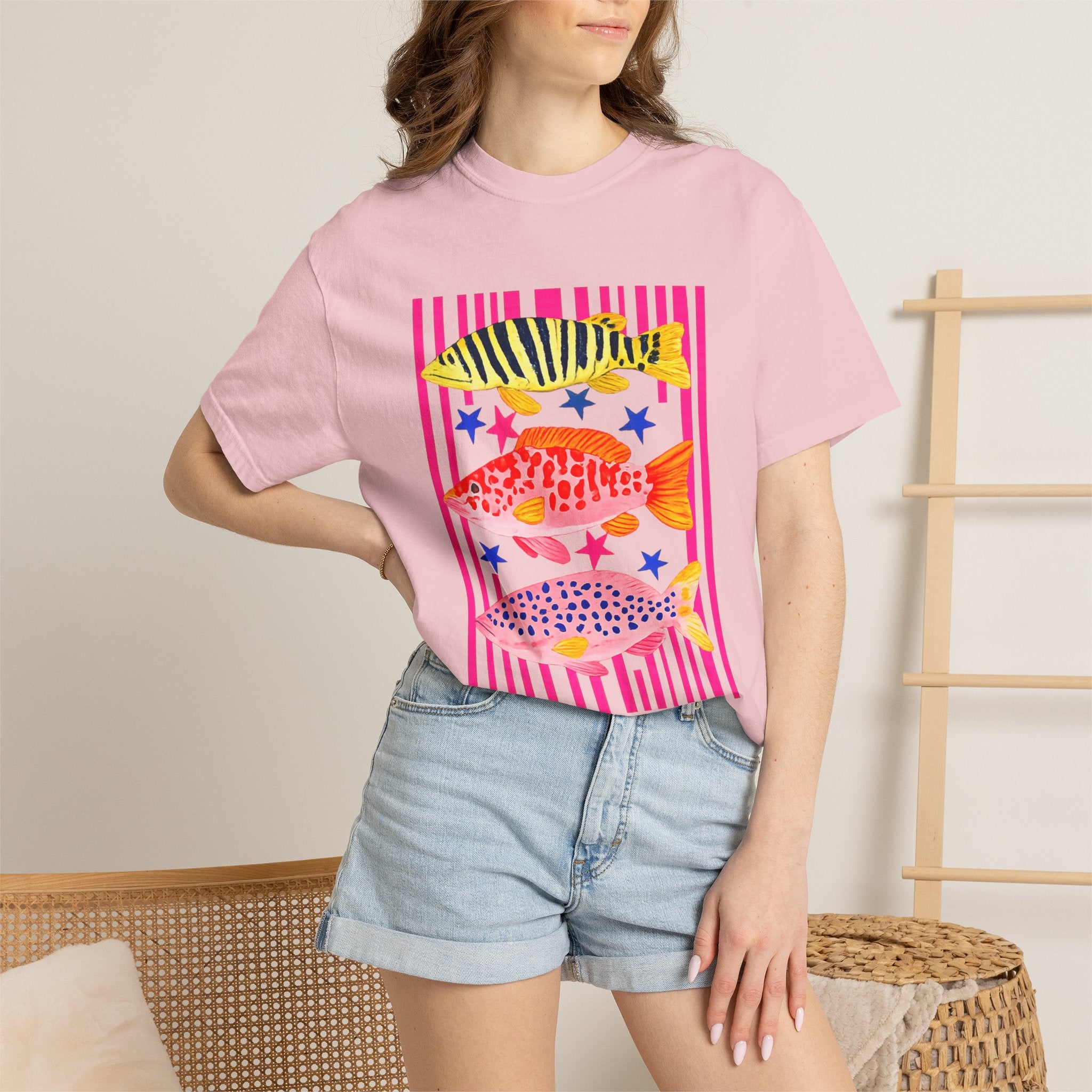 Fish Stripe Graphic T-Shirt