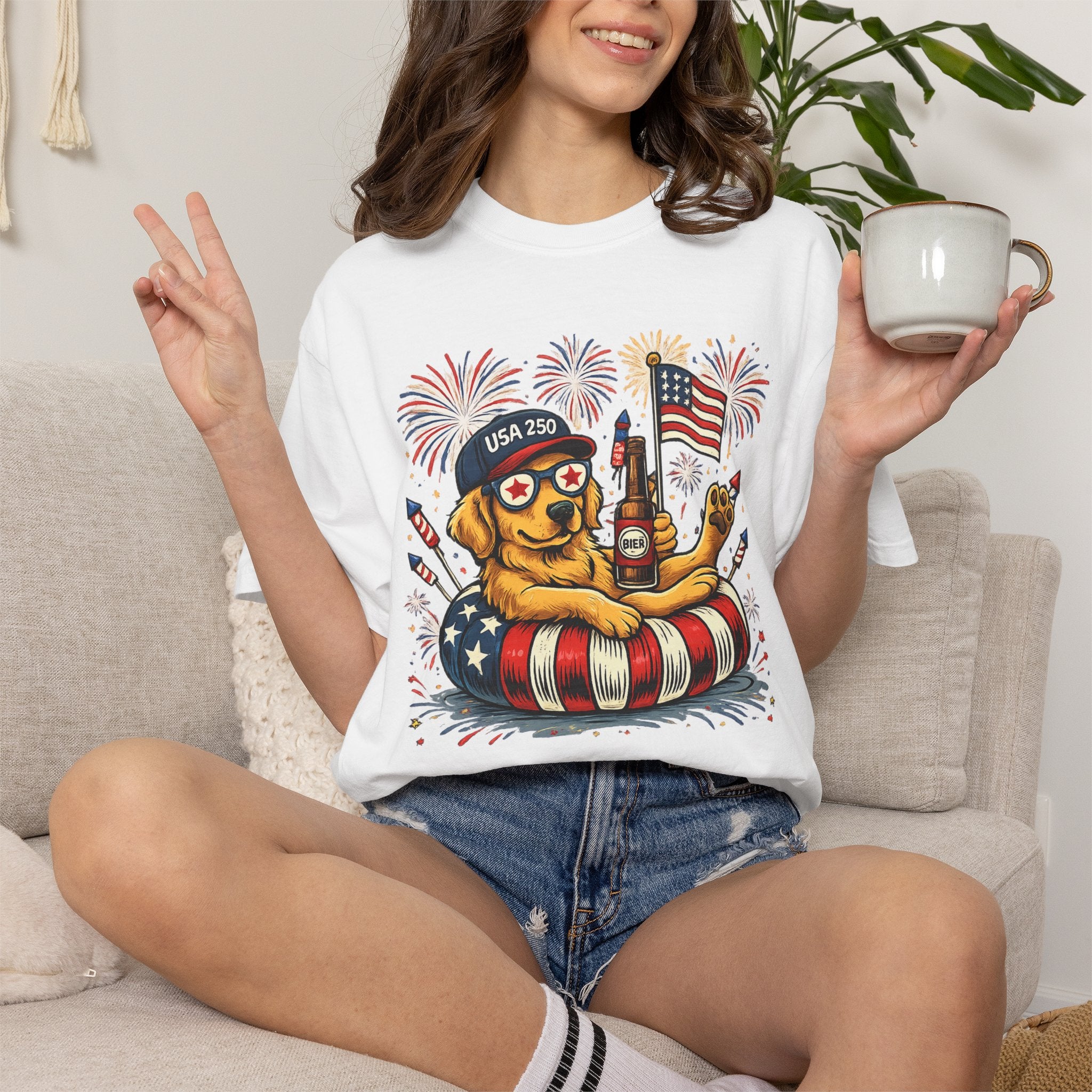 Patriotic Summer Dog T-Shirt