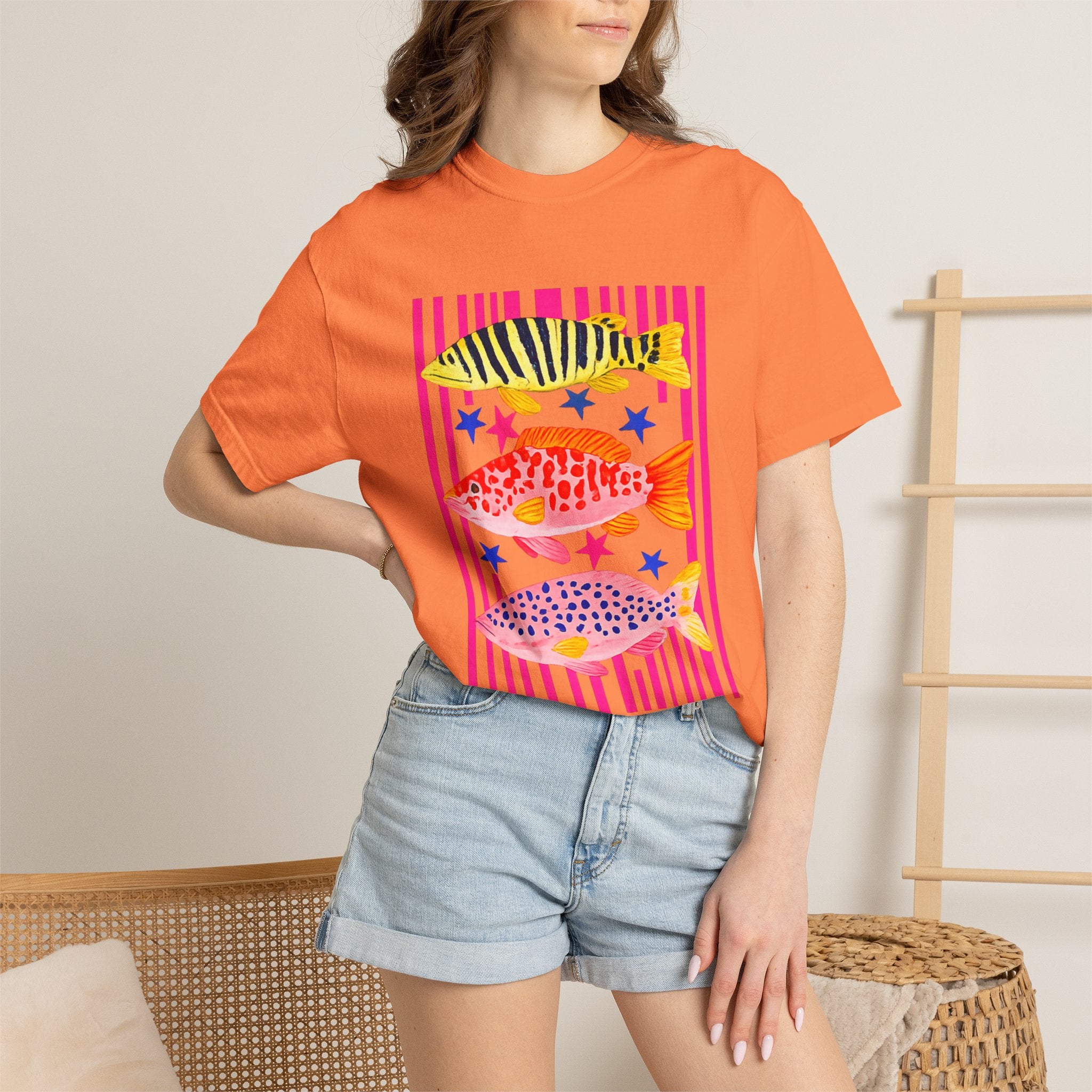 Fish Stripe Graphic T-Shirt
