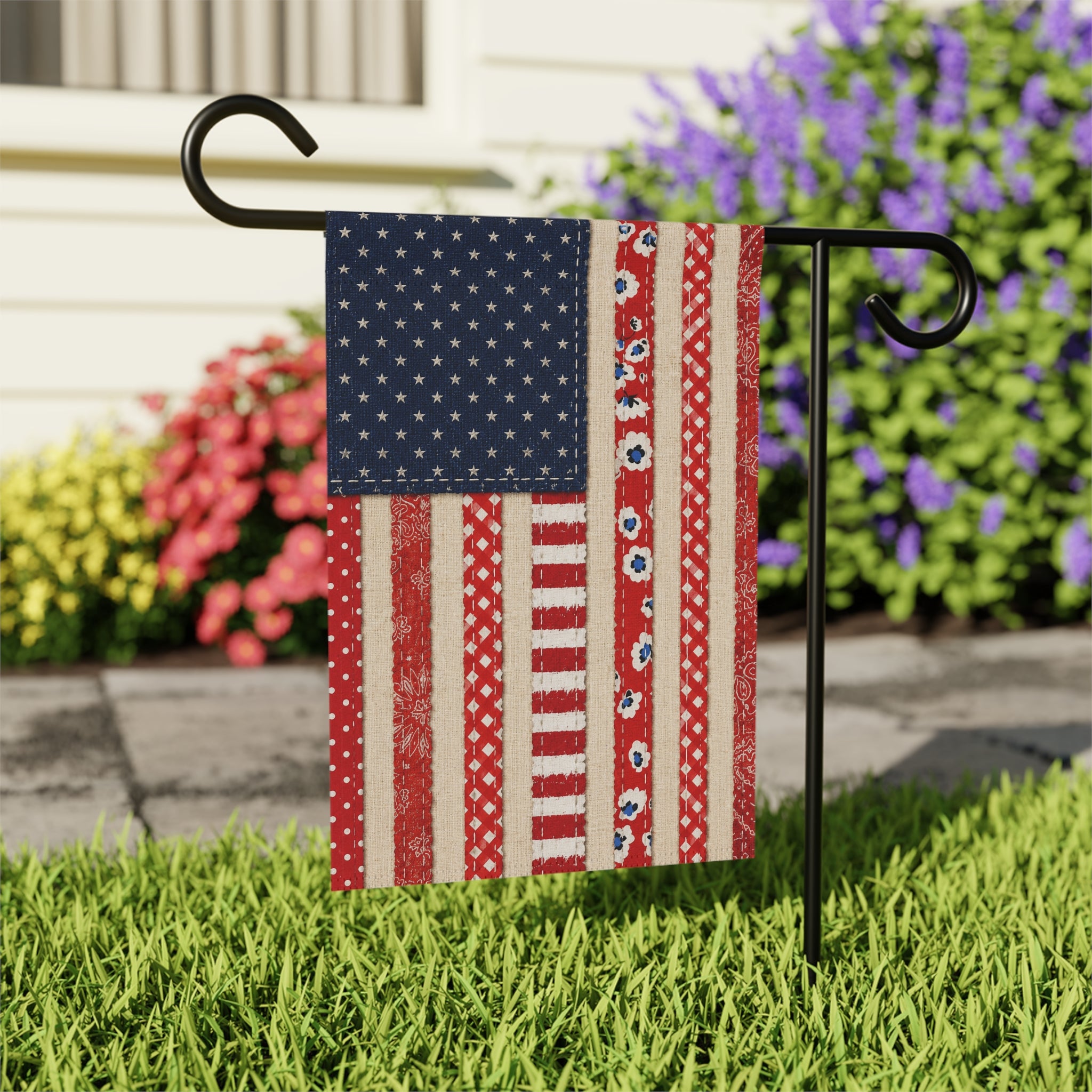 Patriotic Patchwork Garden Flag