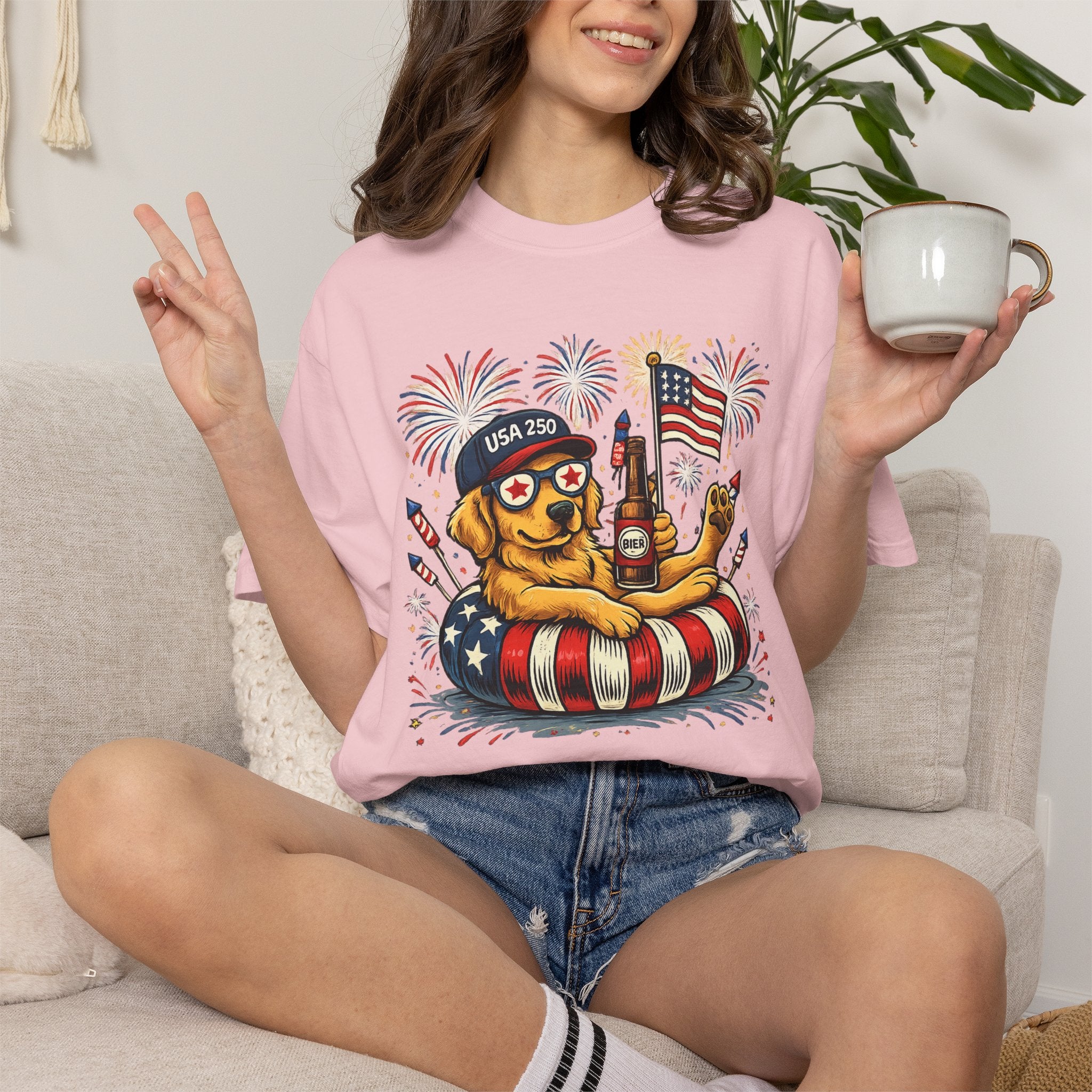 Patriotic Summer Dog T-Shirt