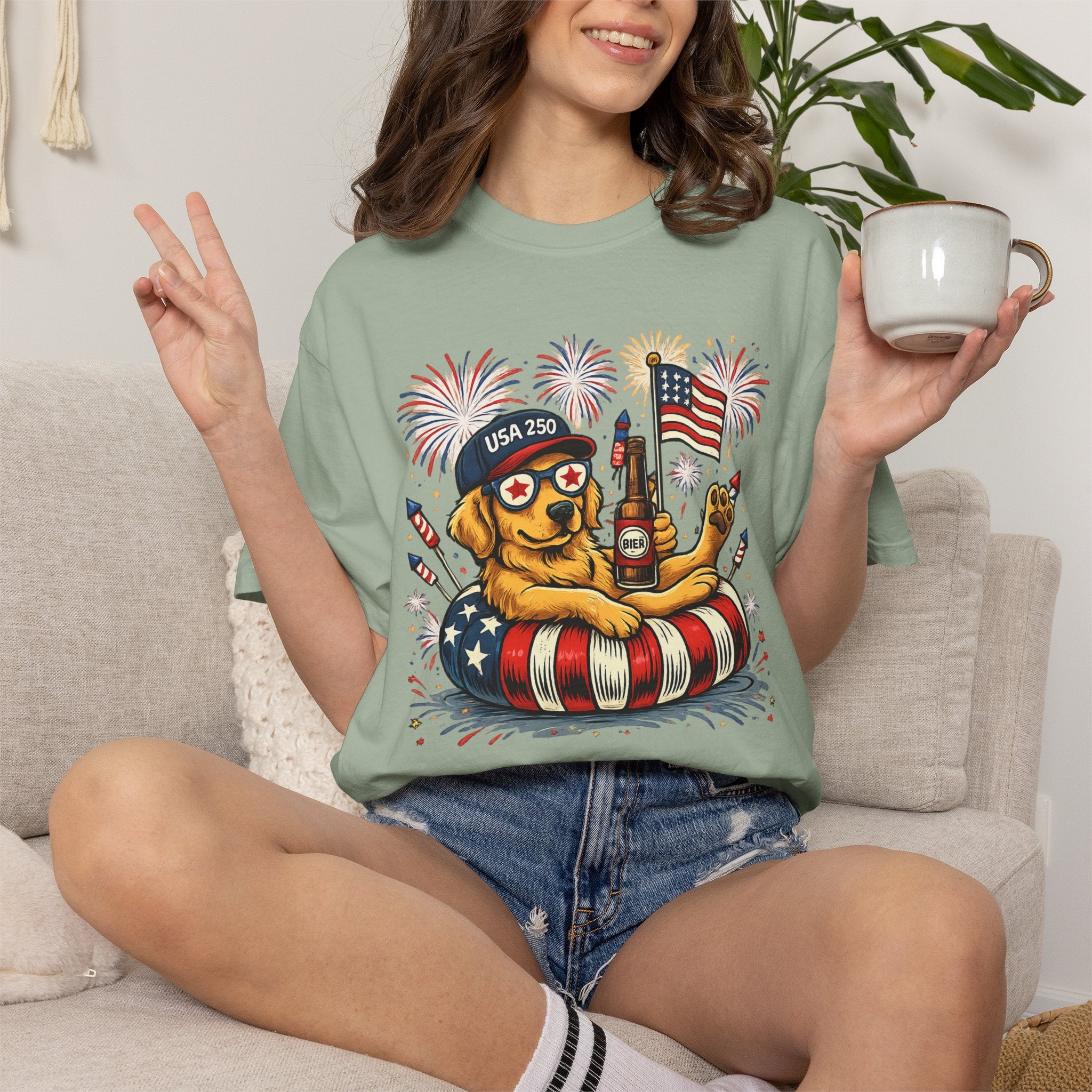 Patriotic Summer Dog T-Shirt