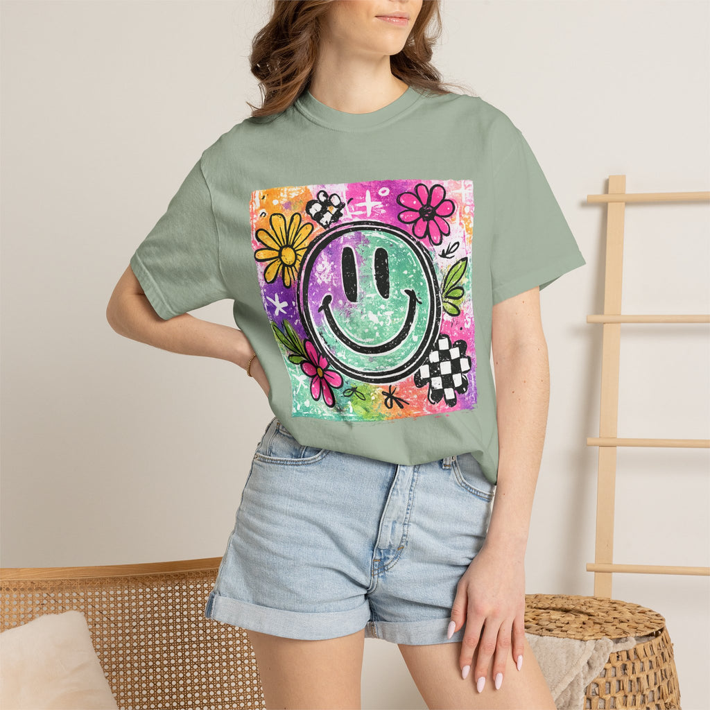 Smiley Flower Graphic T-Shirt