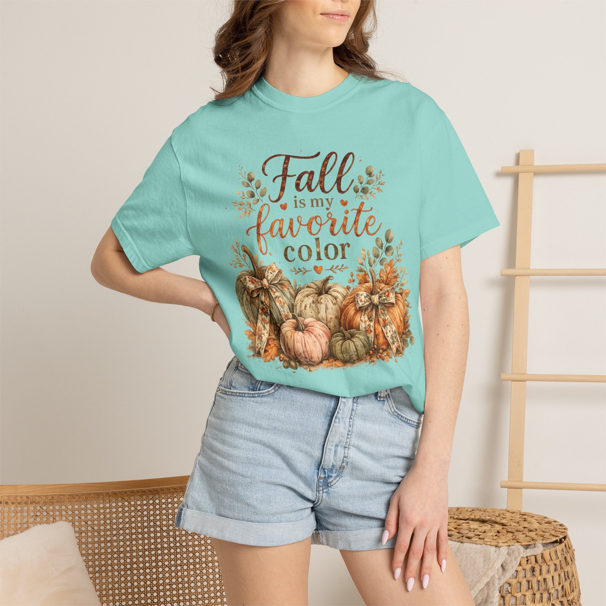 Fall Is My Favorite Color T-Shirt — Pumpkin & Autumn Leaves Tee