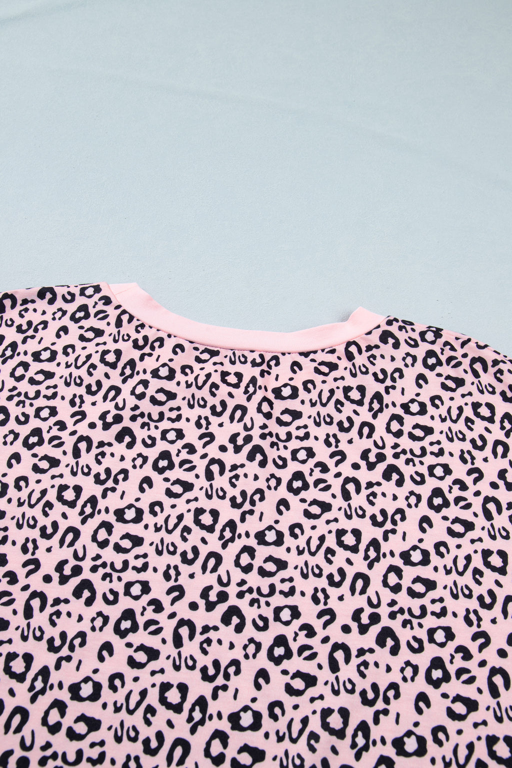 Pink Leopard Striped Contrast Patchwork Plus Size Top