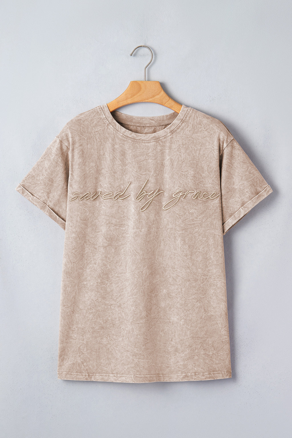 Casual saved by grace Mineral Washed Cotton Top