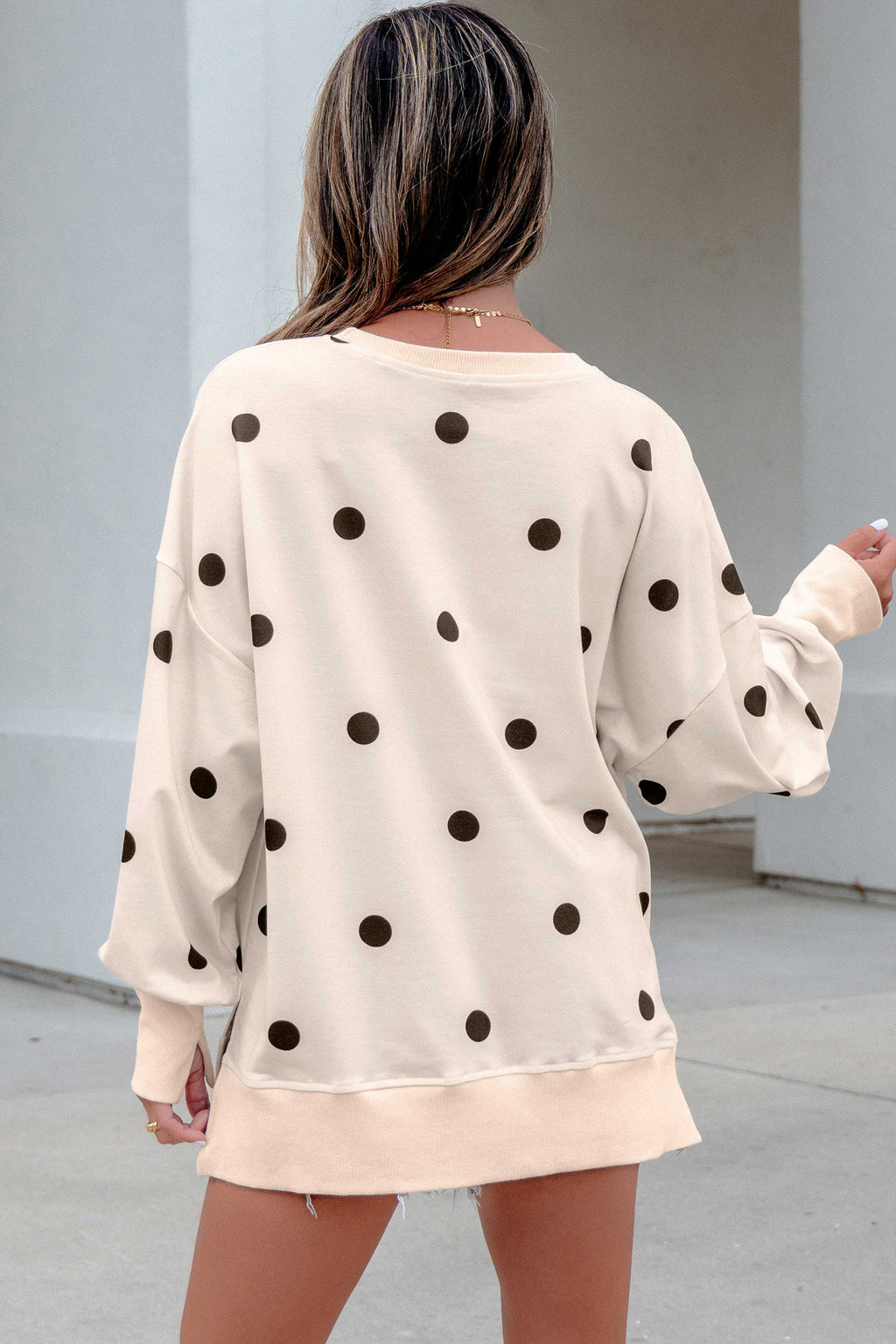 Long Sleeve Polka Dot Top
