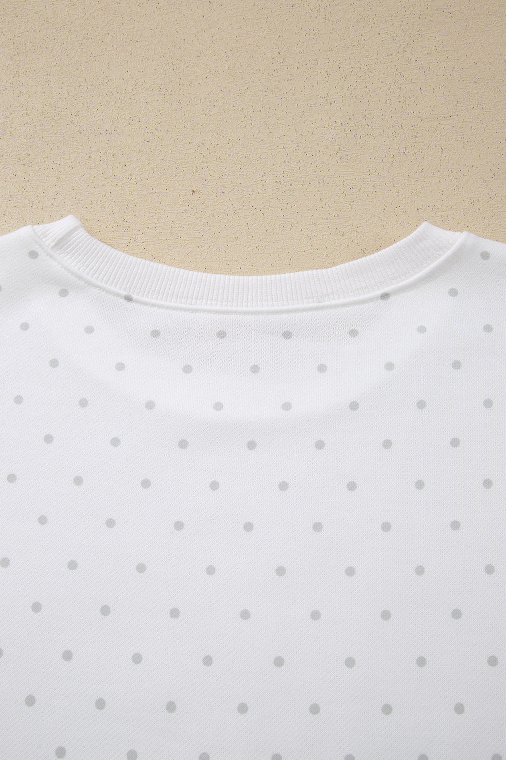 White Polka Dot Print Side Stripe Two Piece Set
