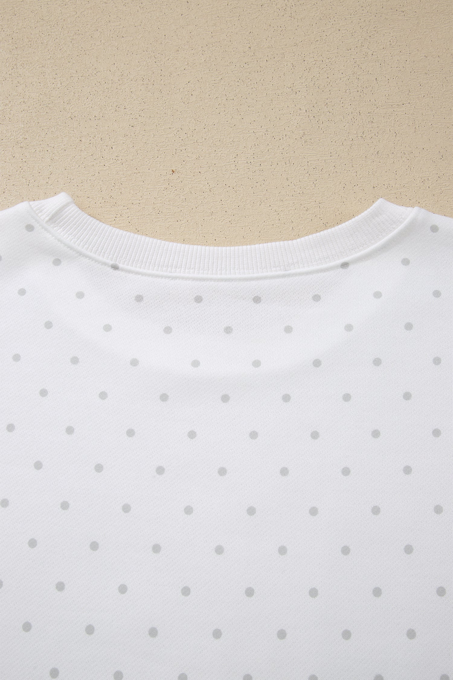 White Polka Dot Print Side Stripe Two Piece Set