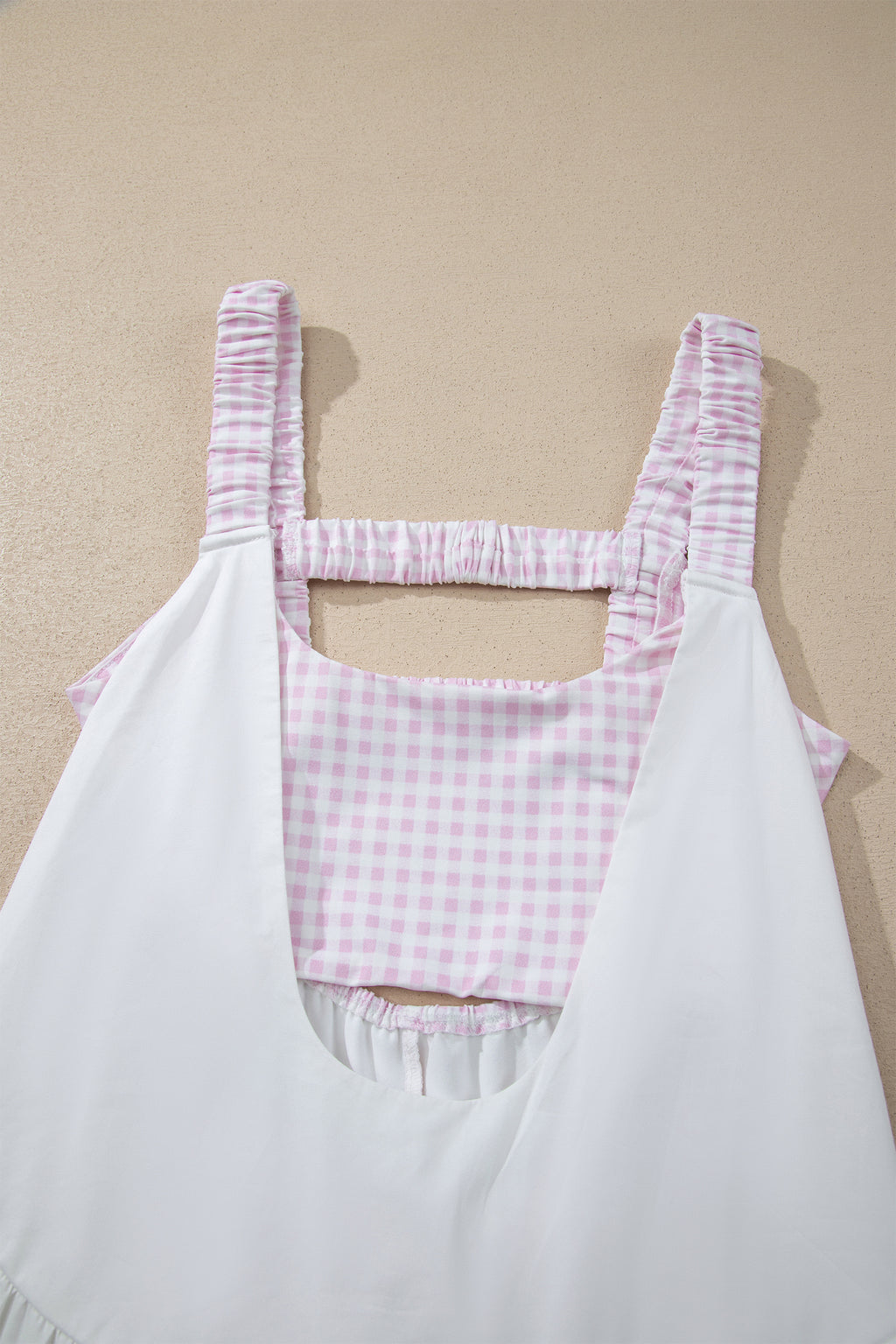 Gingham Contrast Patchwork Loose Mini Dress
