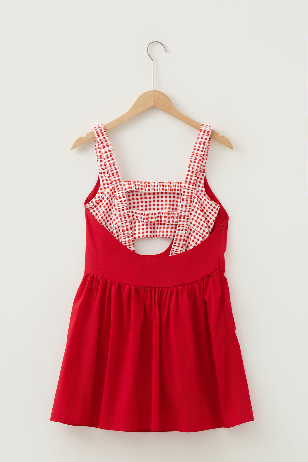 Gingham Contrast Patchwork Loose Mini Dress